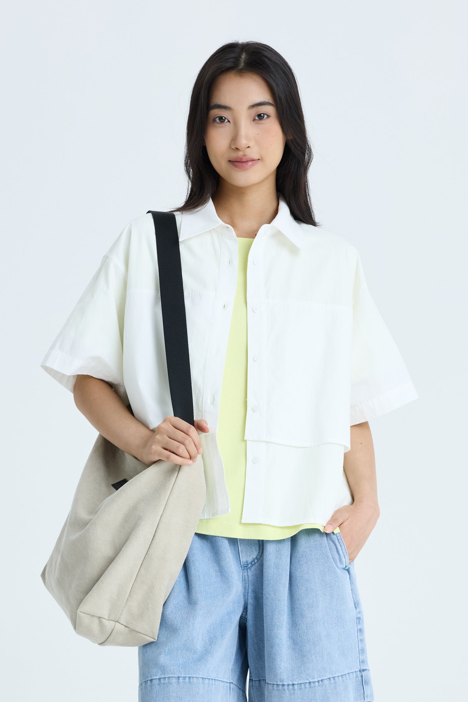 Double Layer Blouse - Cream
