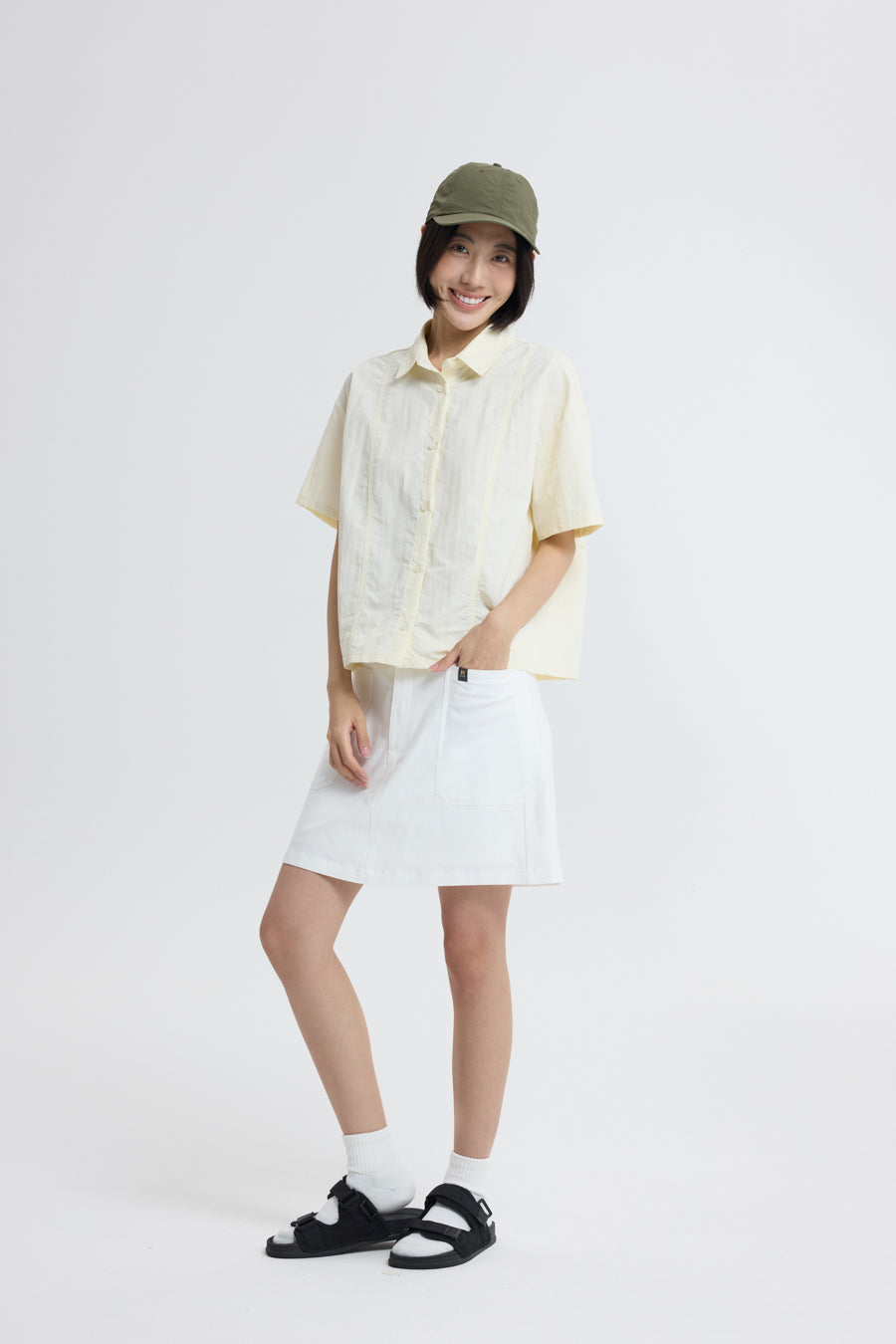 Double Stitch Detail Blouse - Butter