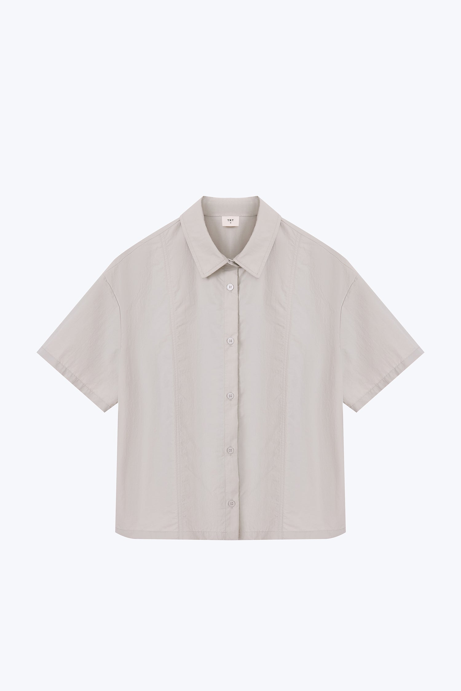 Double Stitch Detail Blouse - Light Grey