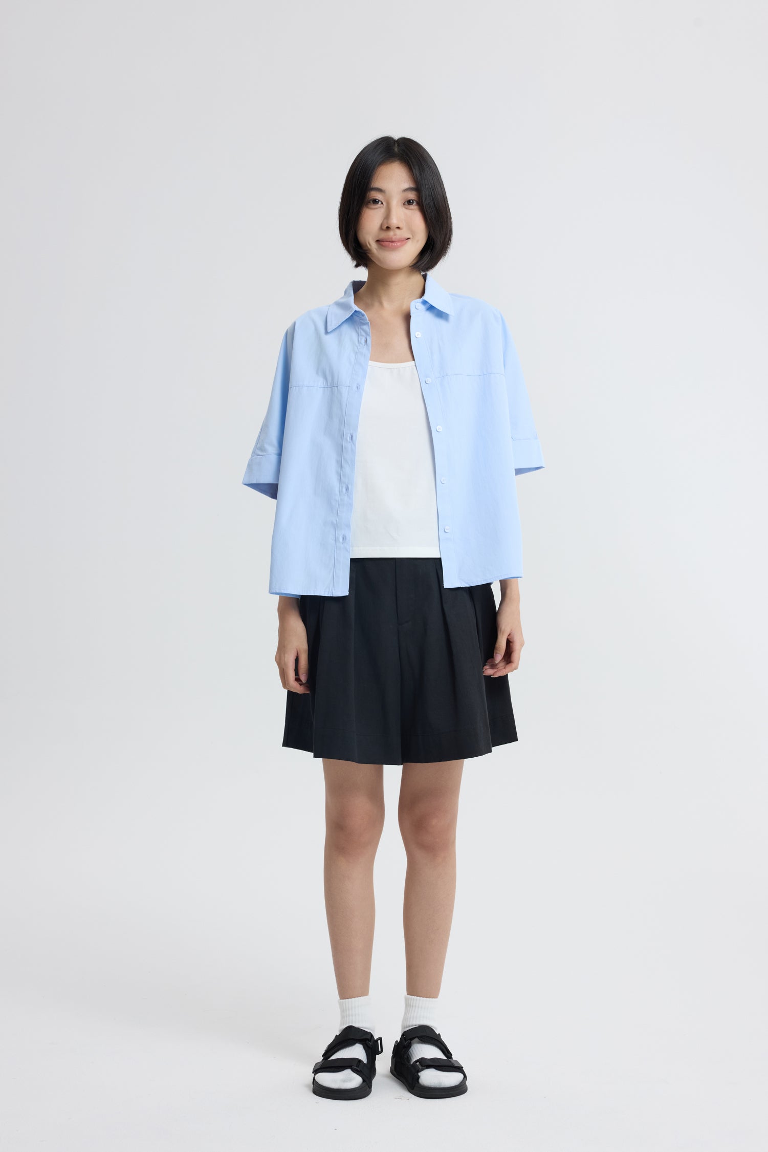 Back-Tape Blouse - Blue