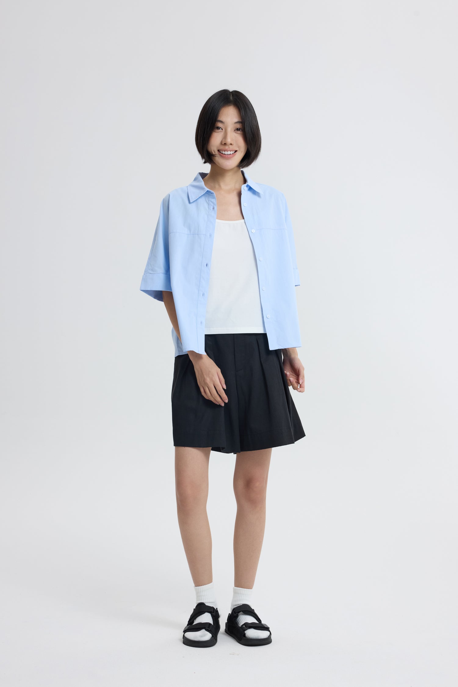 Back-Tape Blouse - Blue
