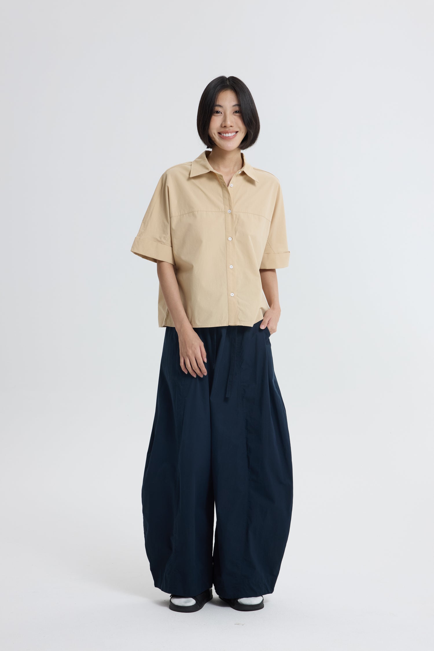 Back-Tape Blouse - Khaki