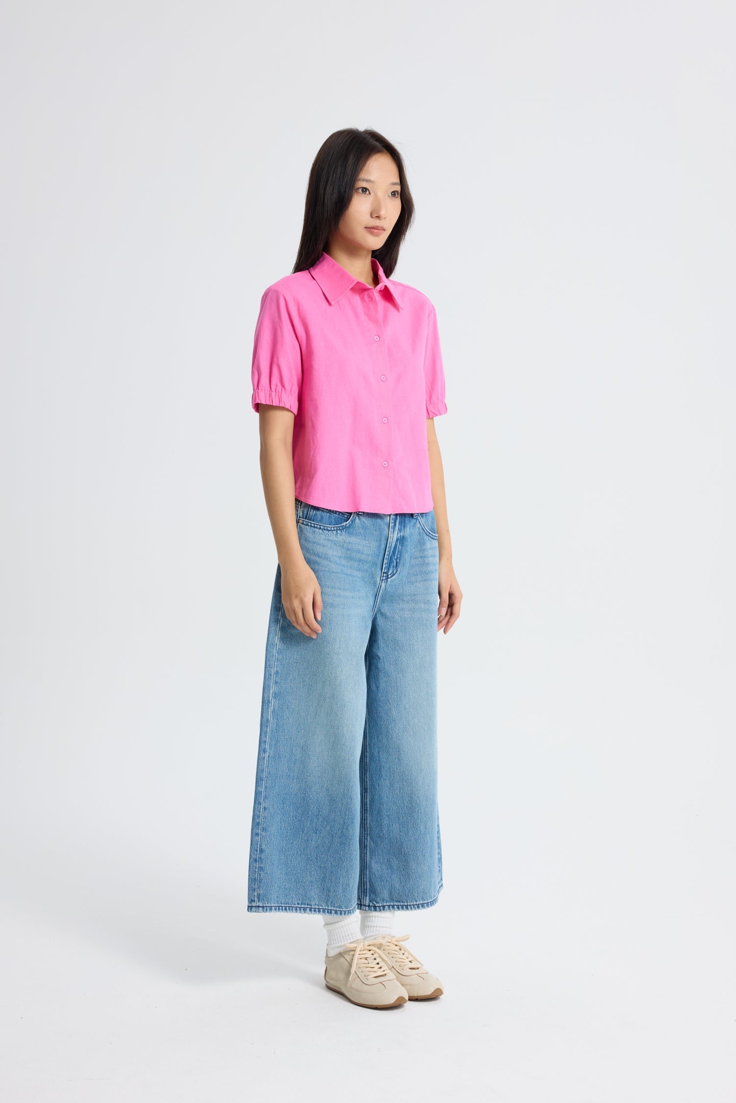 Elasticised Cuff Blouse - Pink