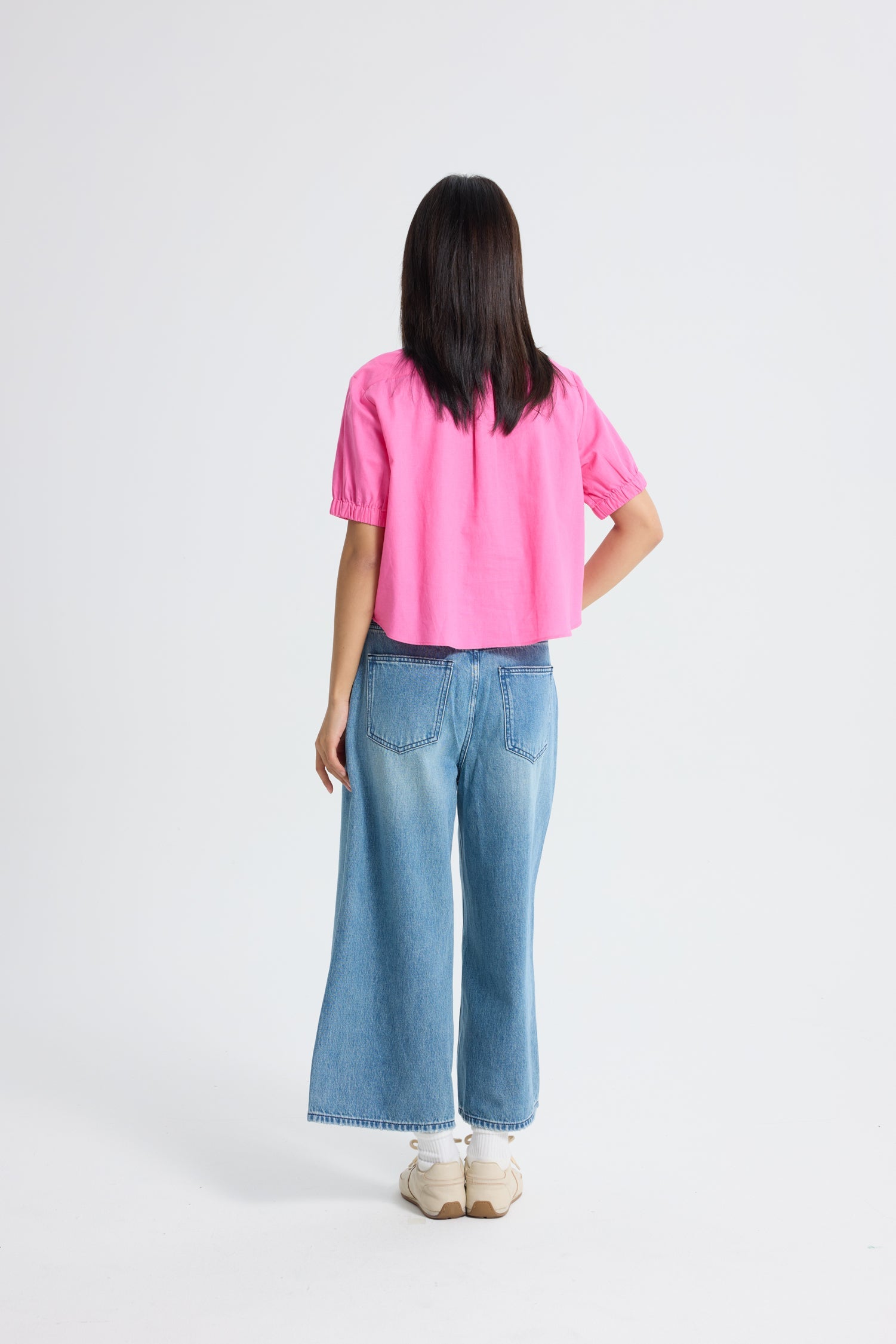 Elasticised Cuff Blouse - Pink