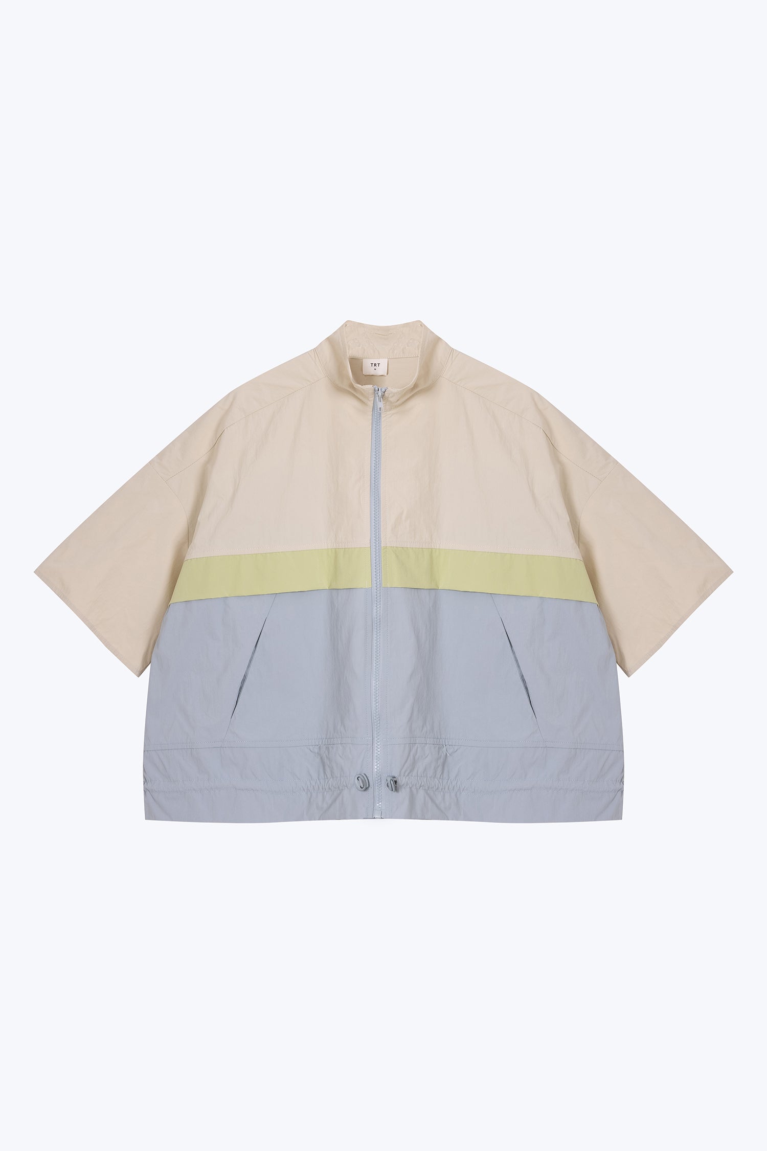 Colourblock Panel Blouse - Dusty Blue
