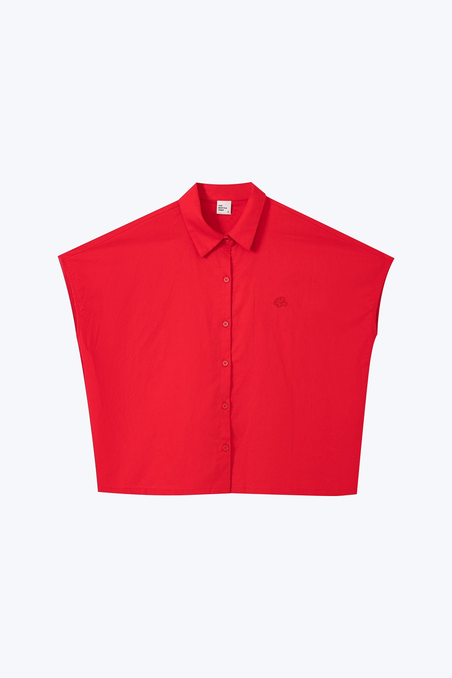 Button Front Blouse - Red