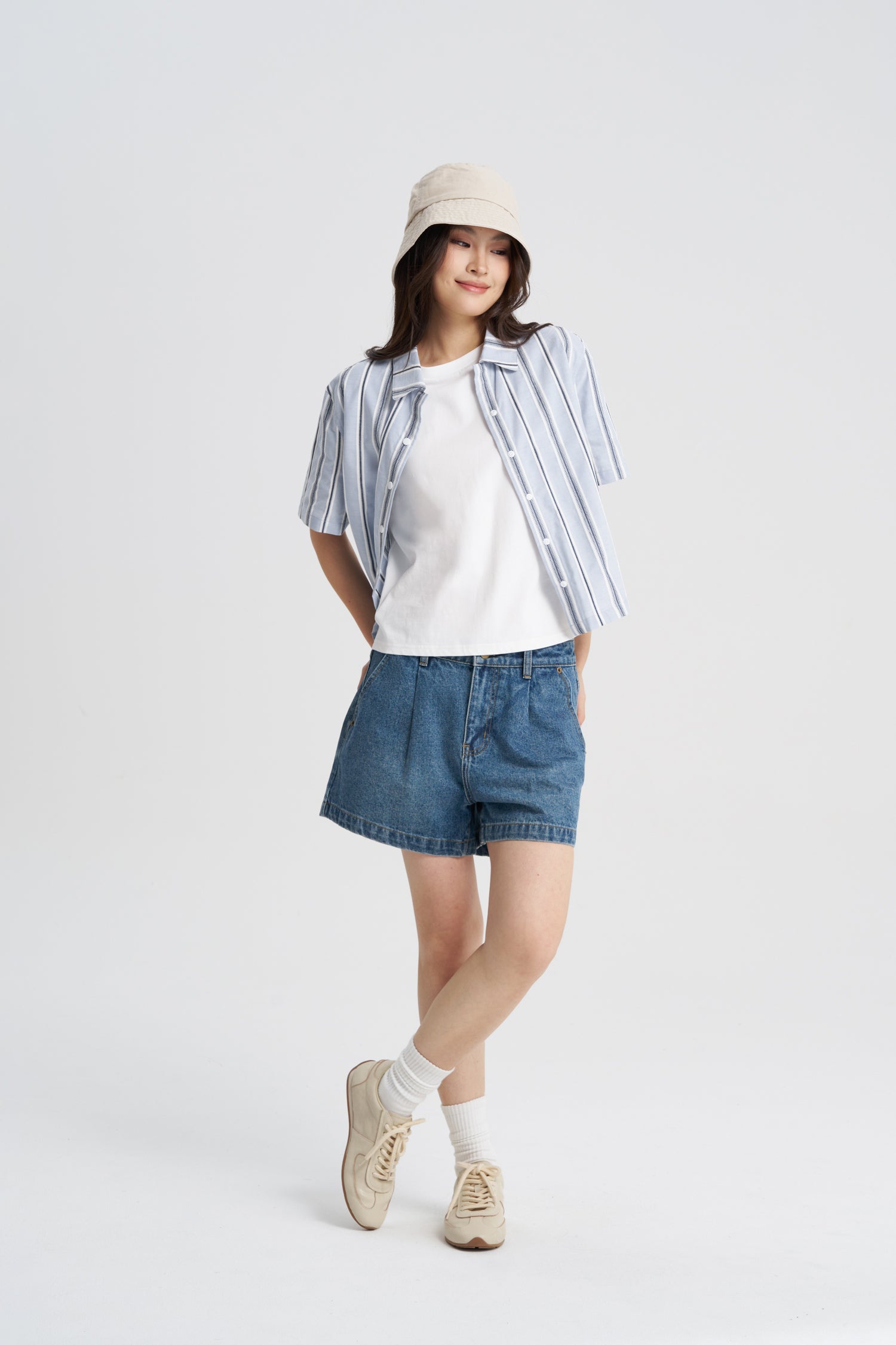 Striped Panelled Blouse - Stripes Blue