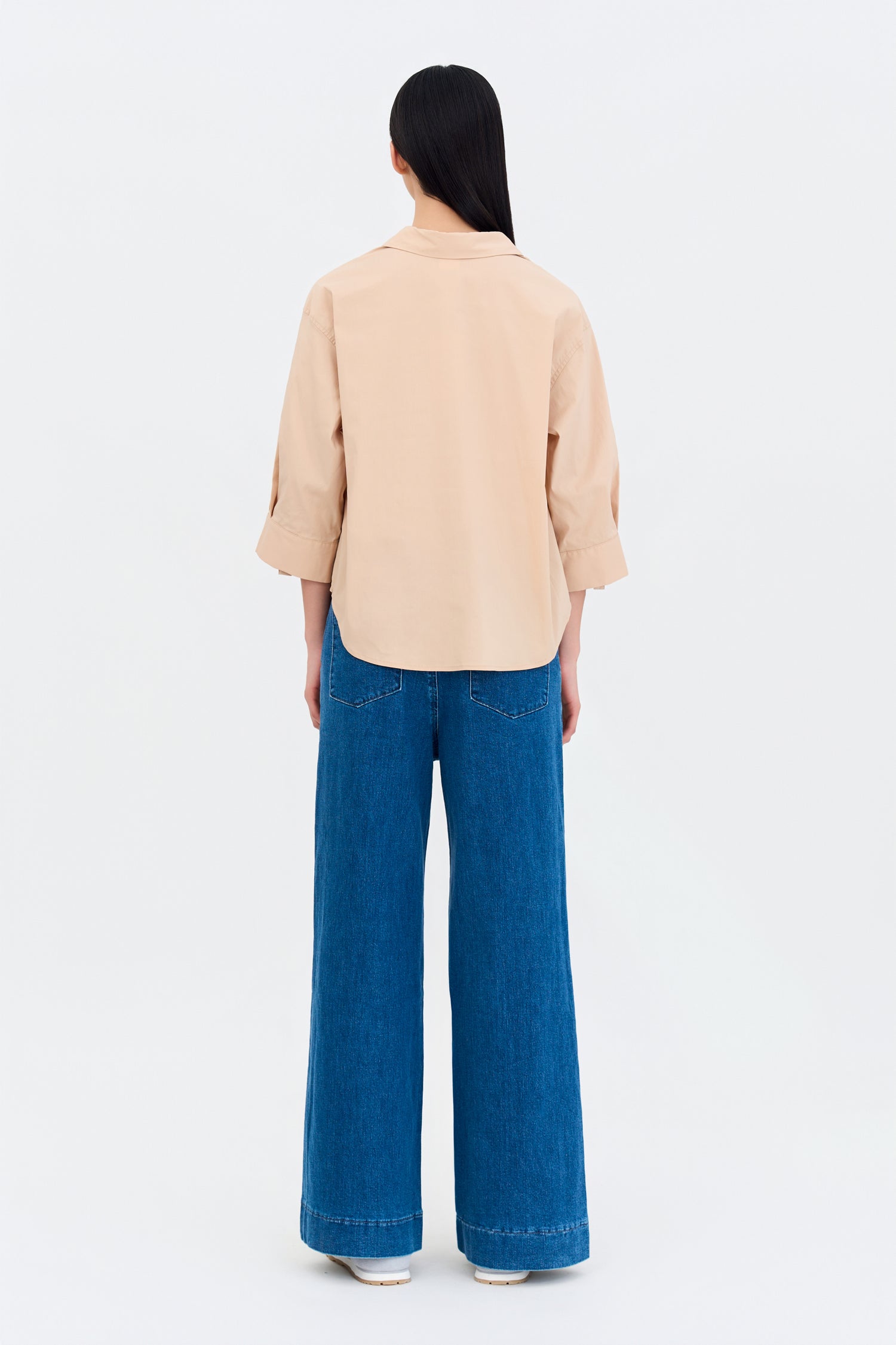 Cotton Collared Blouse - Khaki