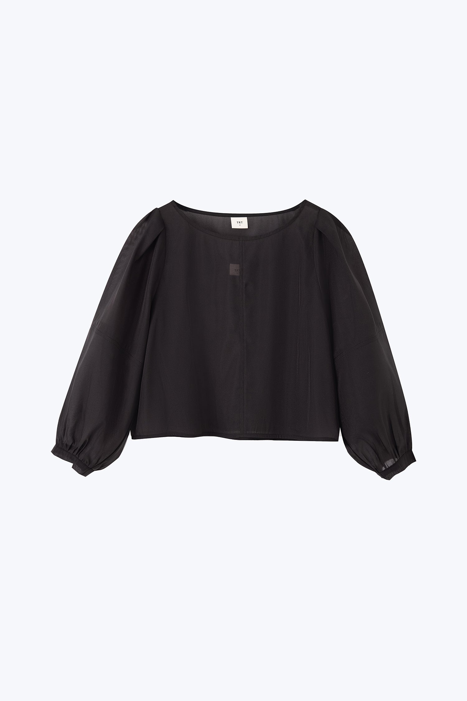 Organza Puff Sleeve Blouse - Black