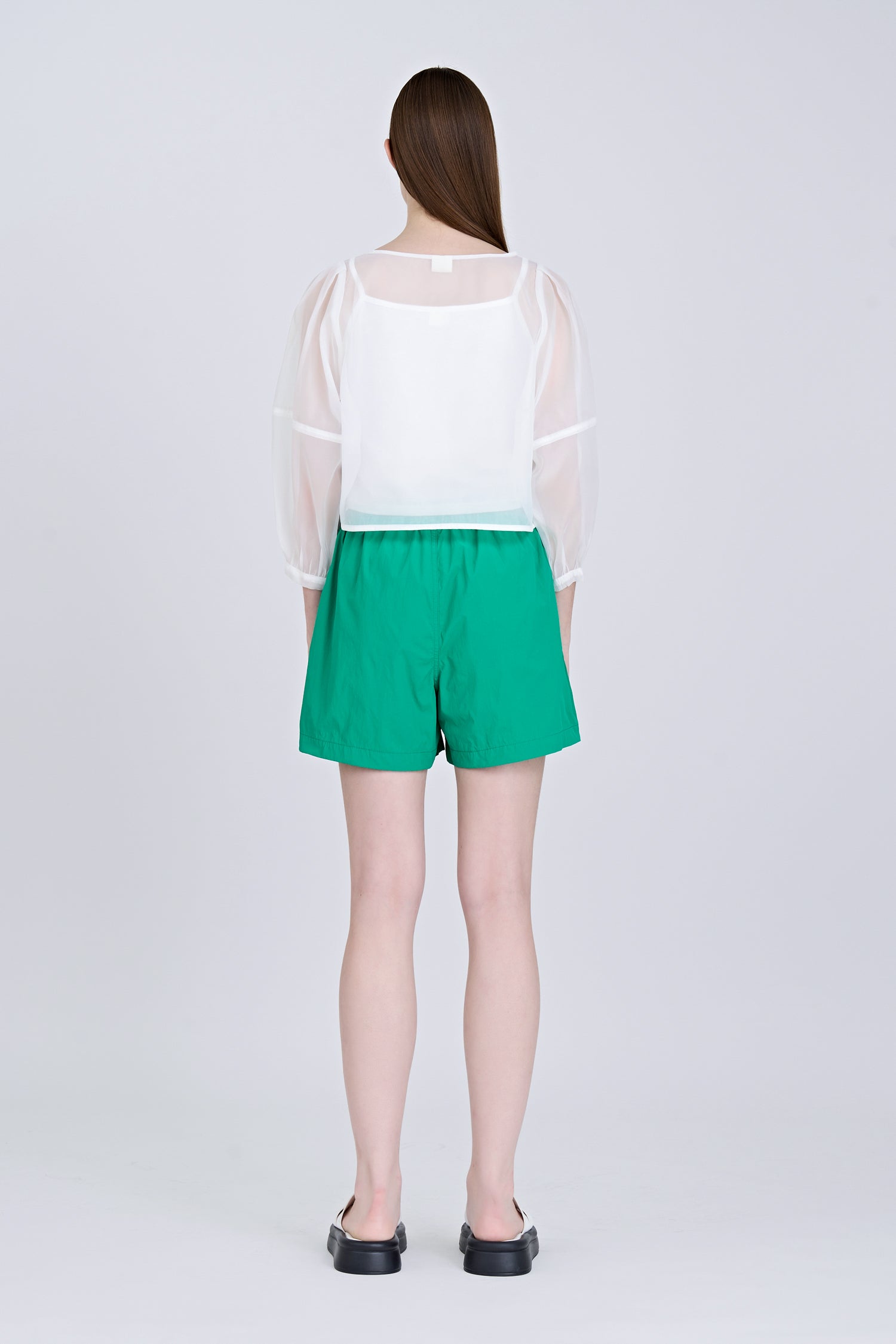 Organza Puff Sleeve Blouse - Cream