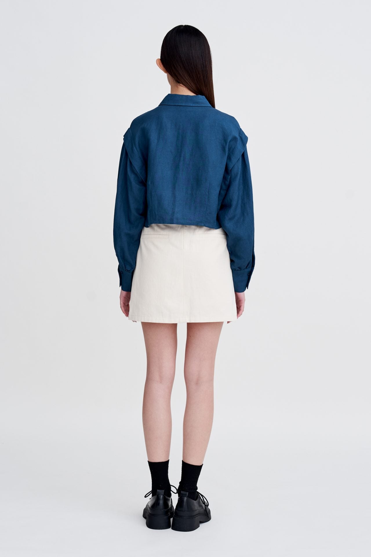 Long Sleeve Cropped Blouse