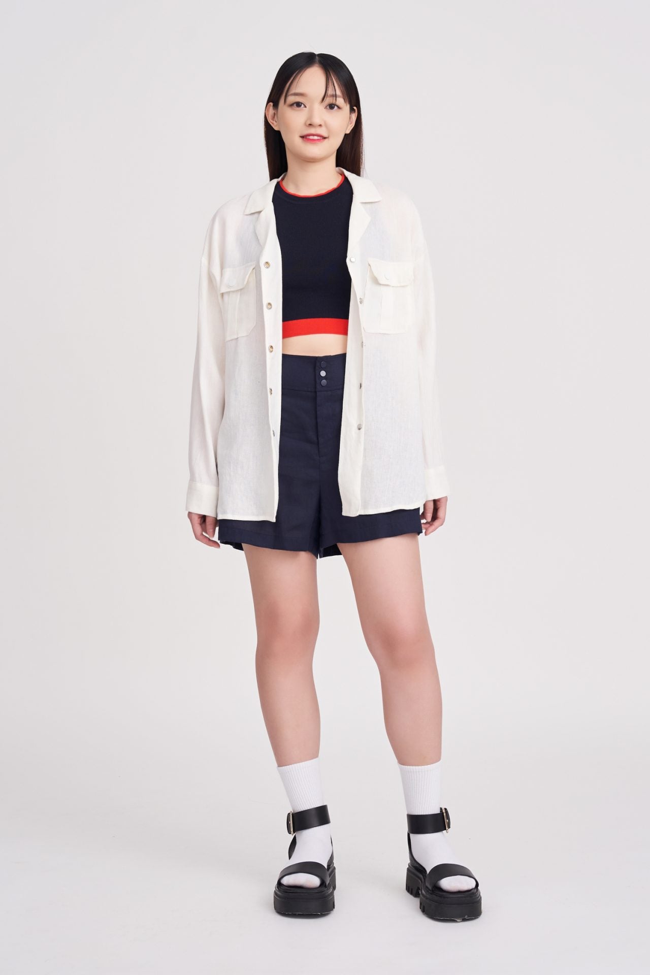 Sleeper Collar Long Sleeve Blouse