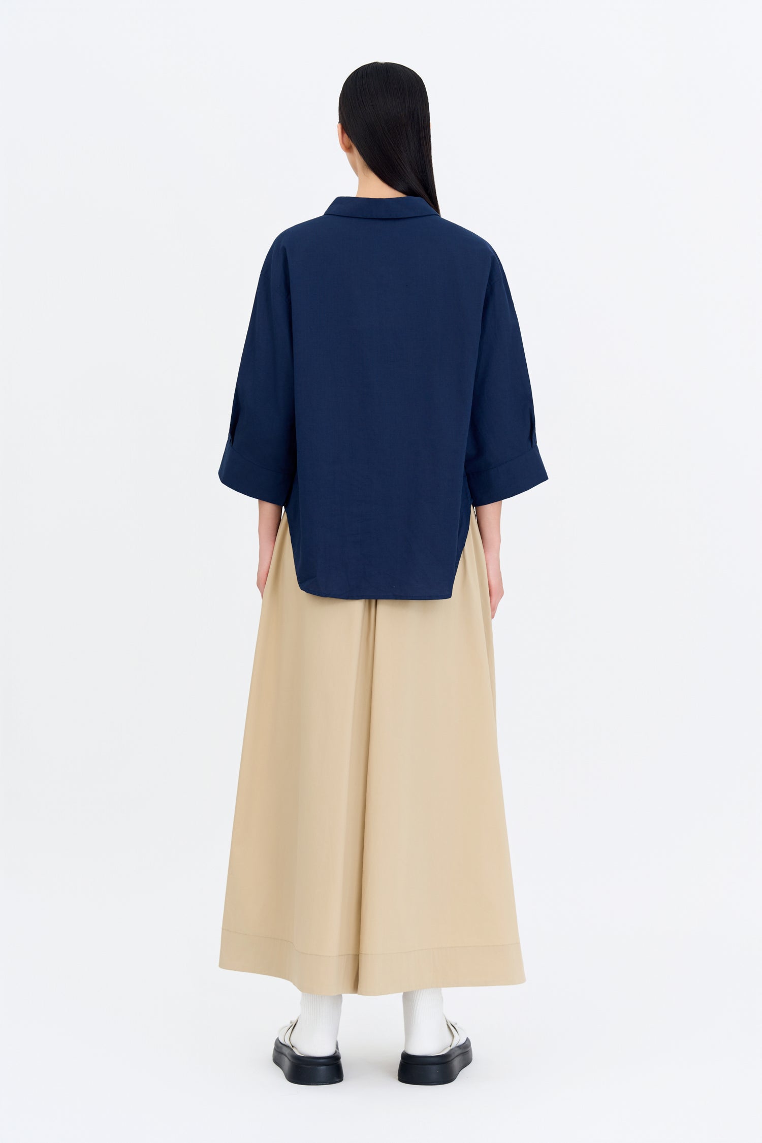 Button Up Blouse - Navy