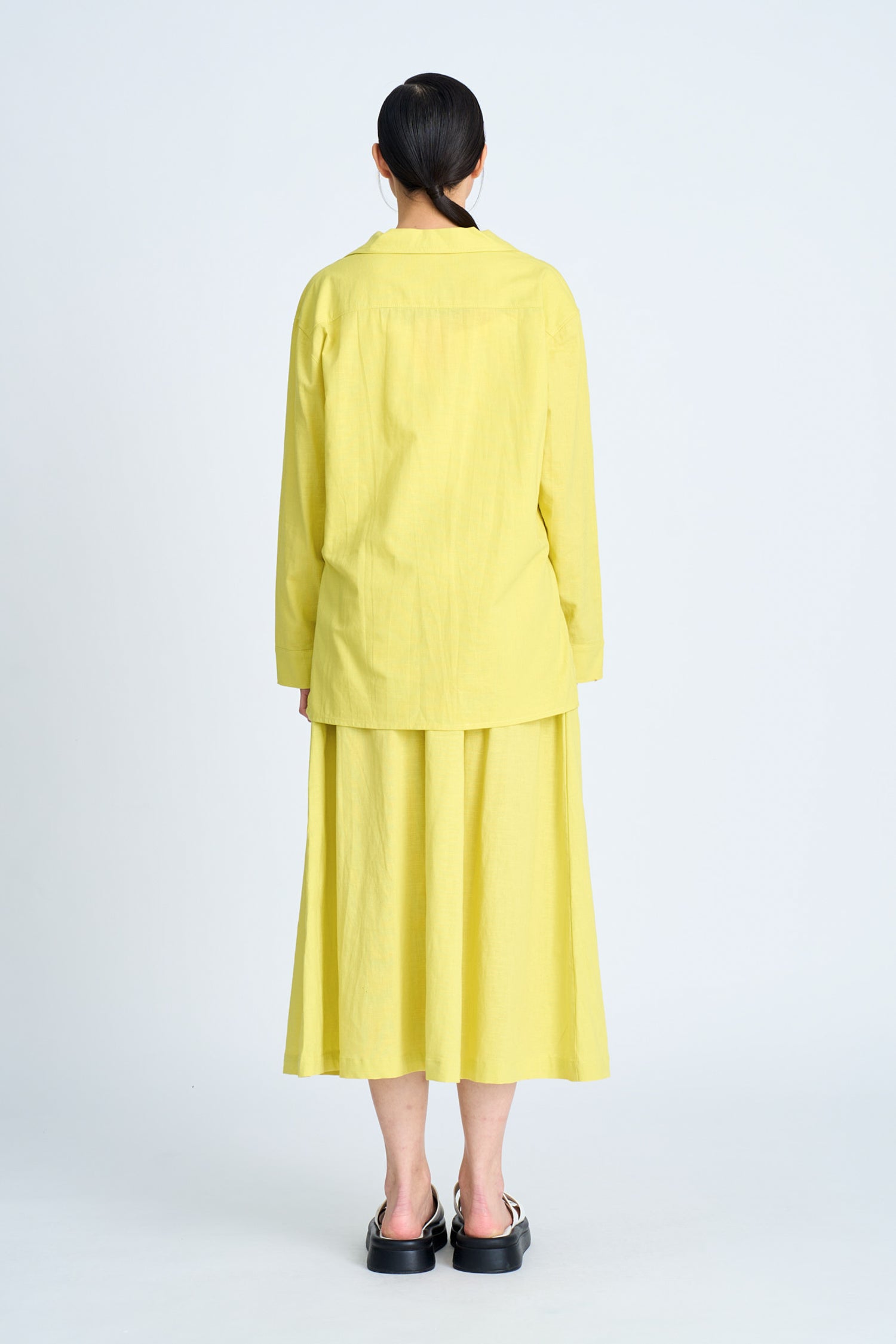 Long Sleeve Blouse - Chartreuse