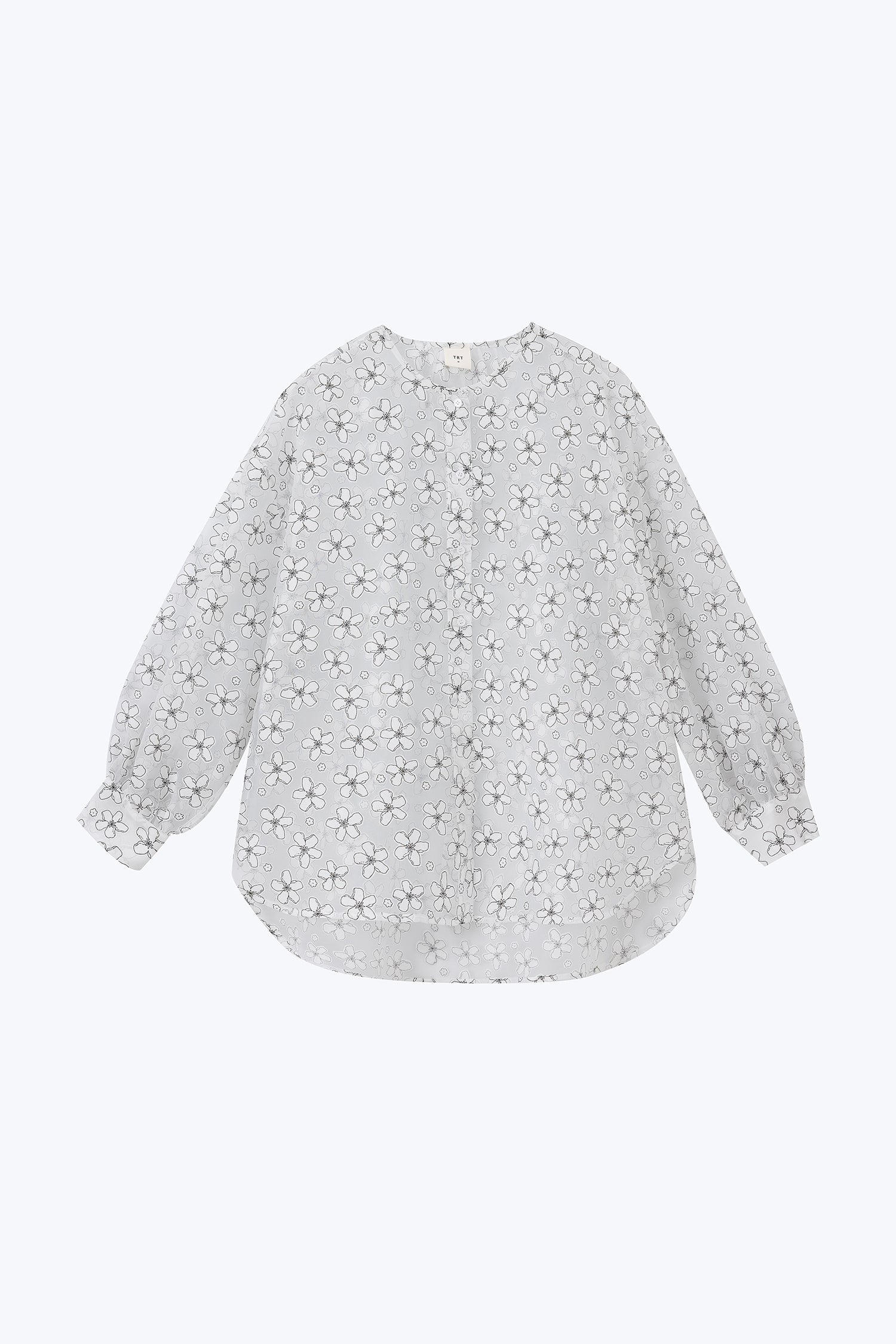 Floral Button Front Blouse - Cream