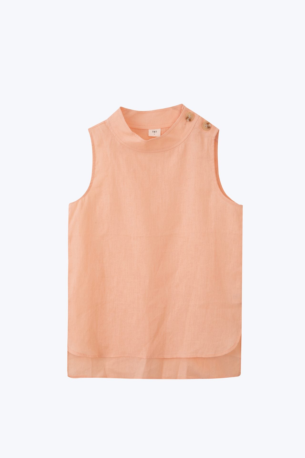 Linen Buttoned Sleeveless Blouse