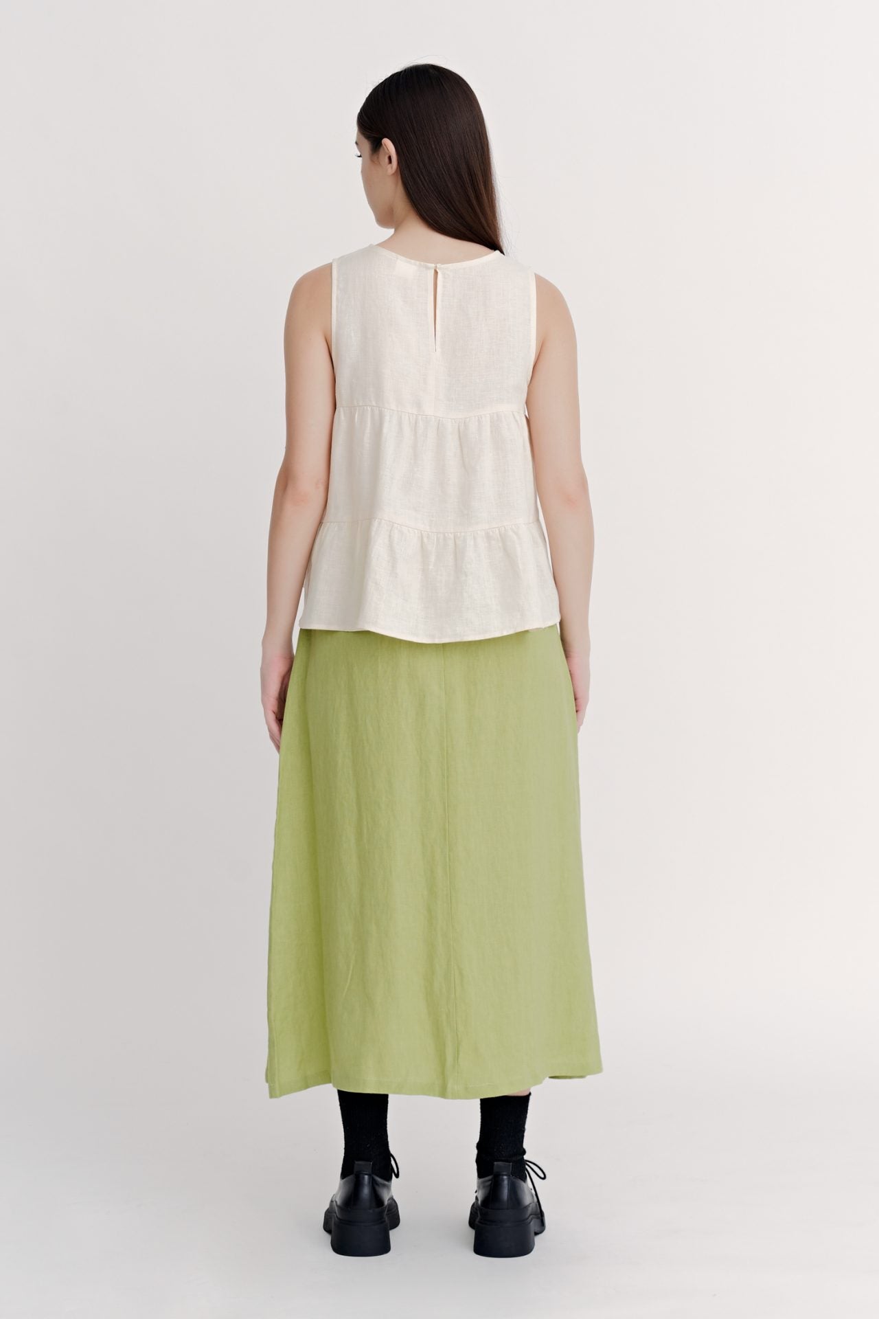 Tiered Sleeveless Blouse - Sand