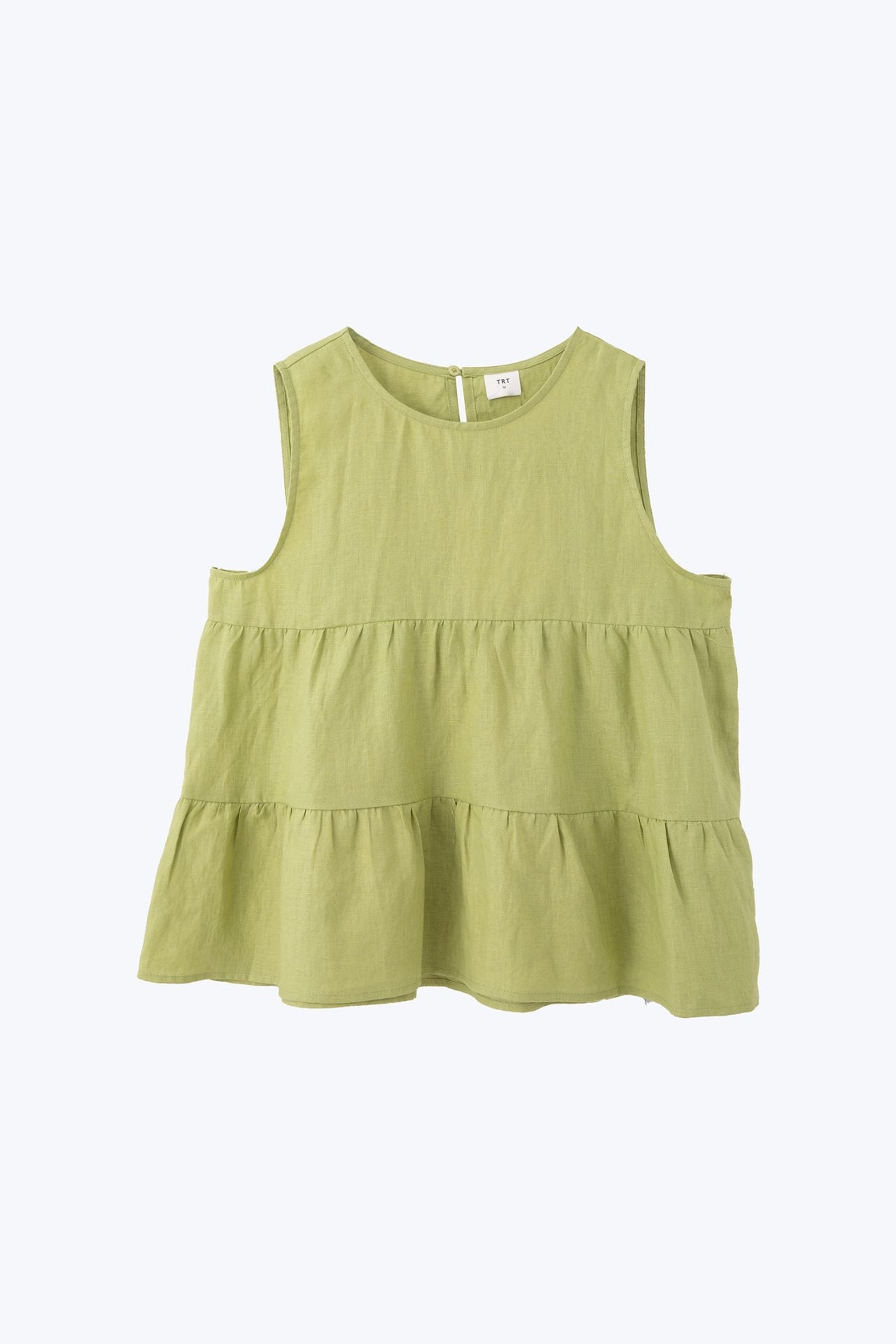 Tiered Sleeveless Blouse - Apple Green