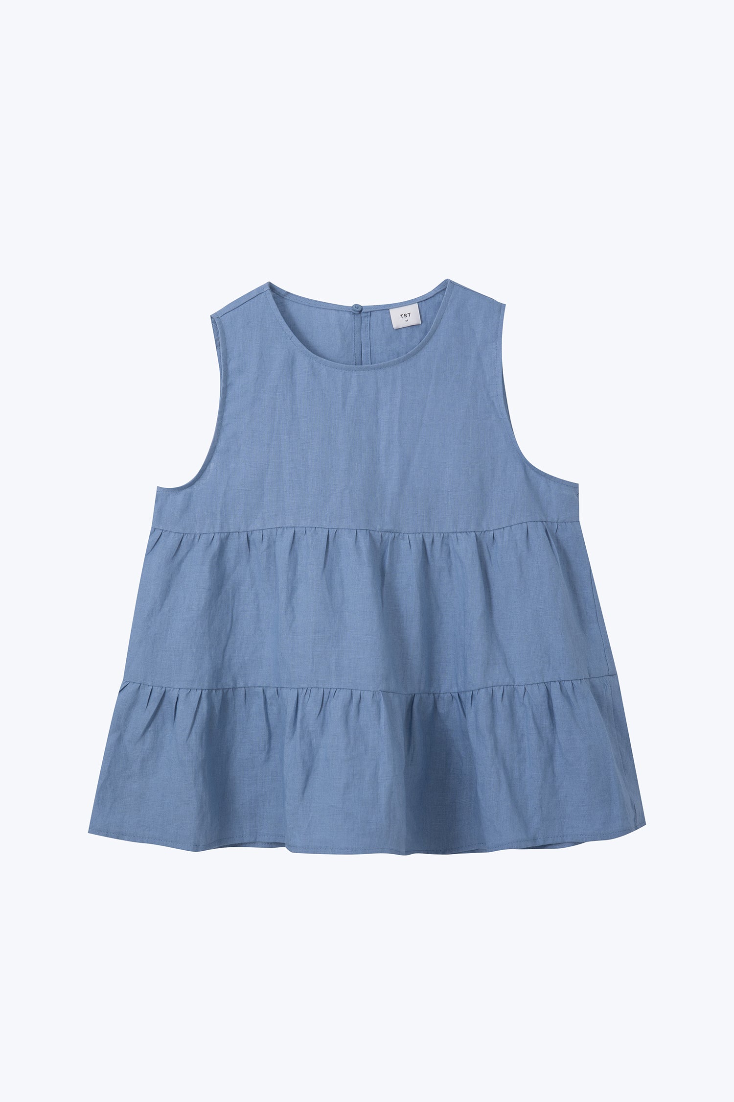 Tiered Sleeveless Blouse - Dusty Blue