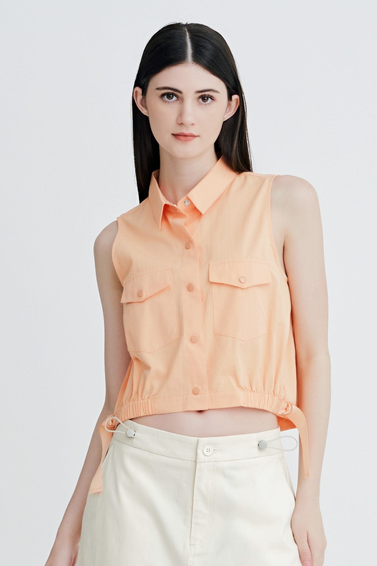 Side Tape Sleeveless Blouse