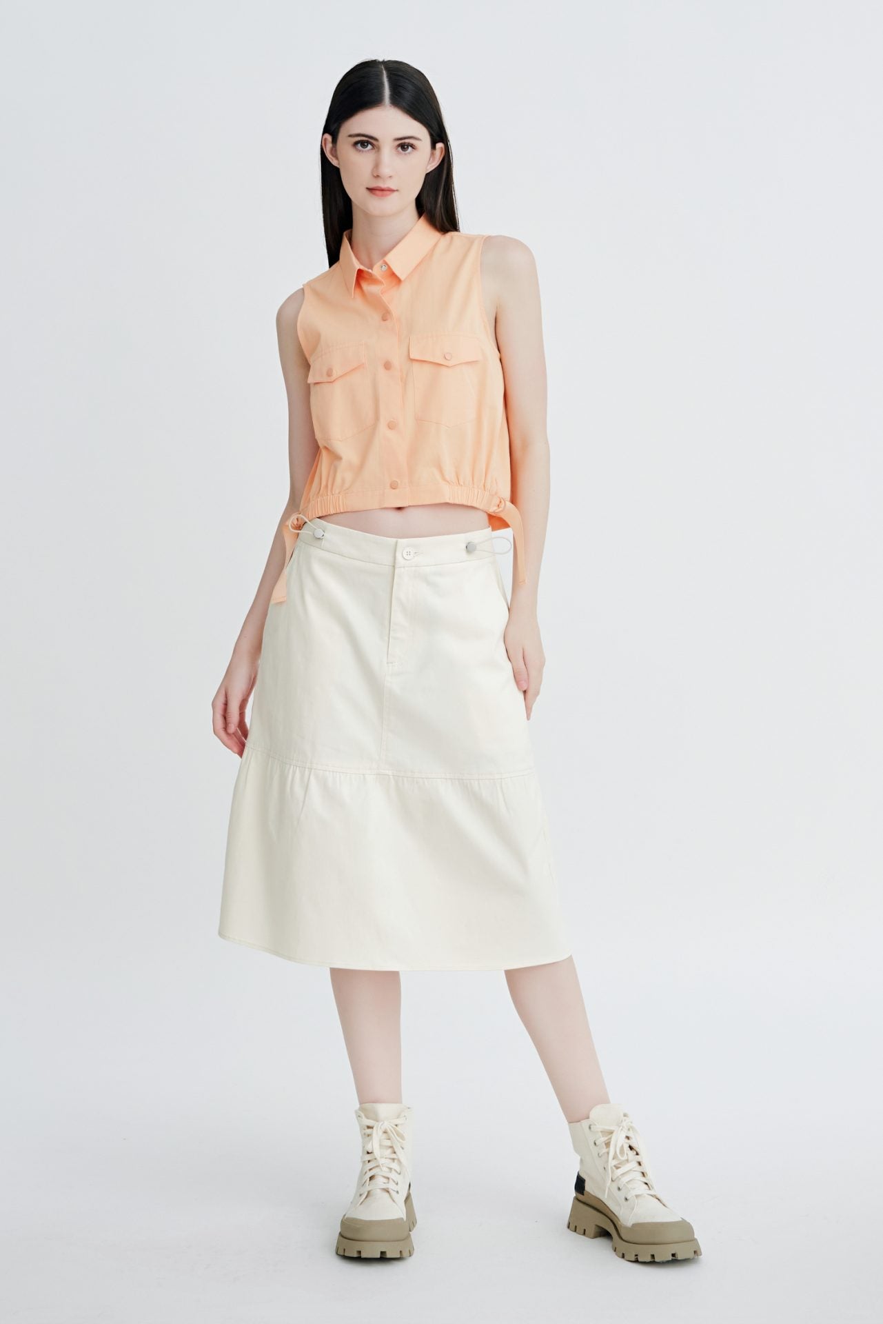 Side Tape Sleeveless Blouse