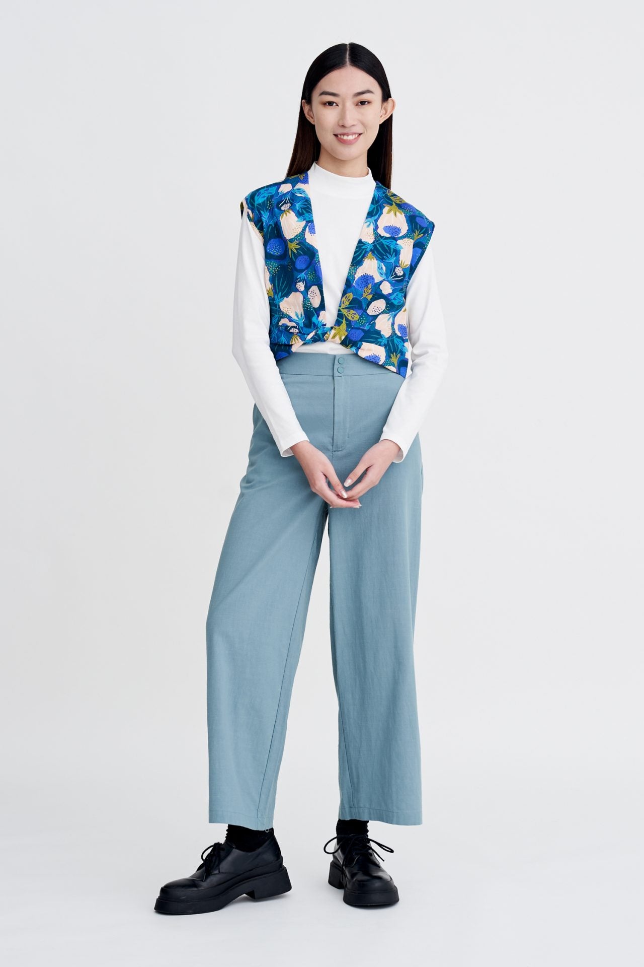 Floral Twist Knot Top