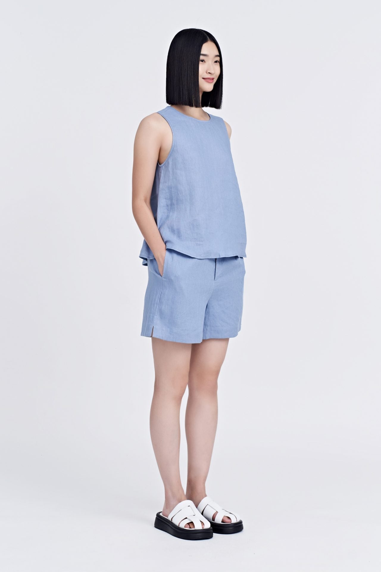 Linen Short Sleeve Top