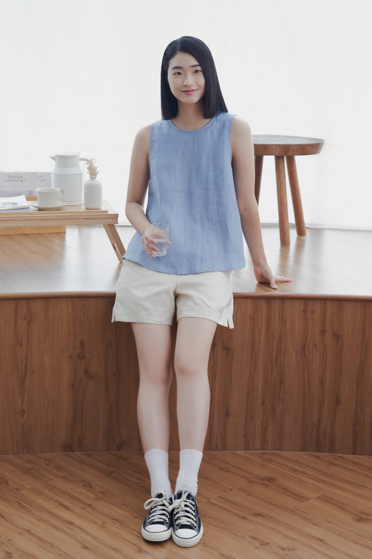 Linen Short Sleeve Top
