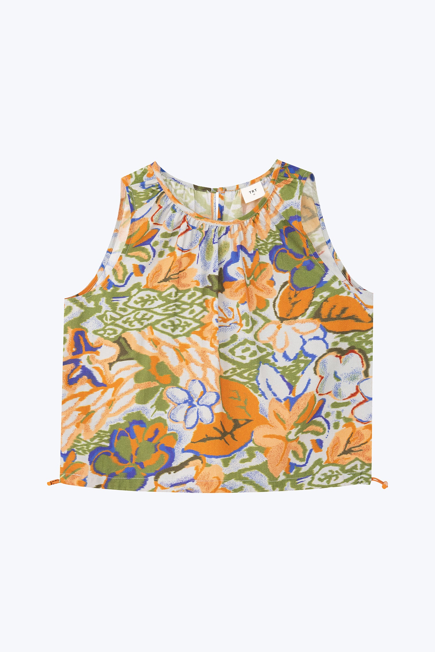 Floral Sleeveless Cropped Blouse
