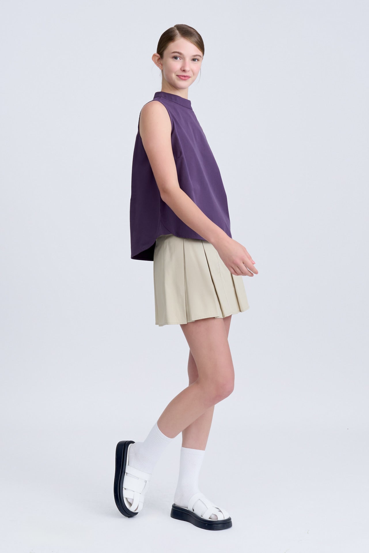 Mock Neck Top - Eggplant