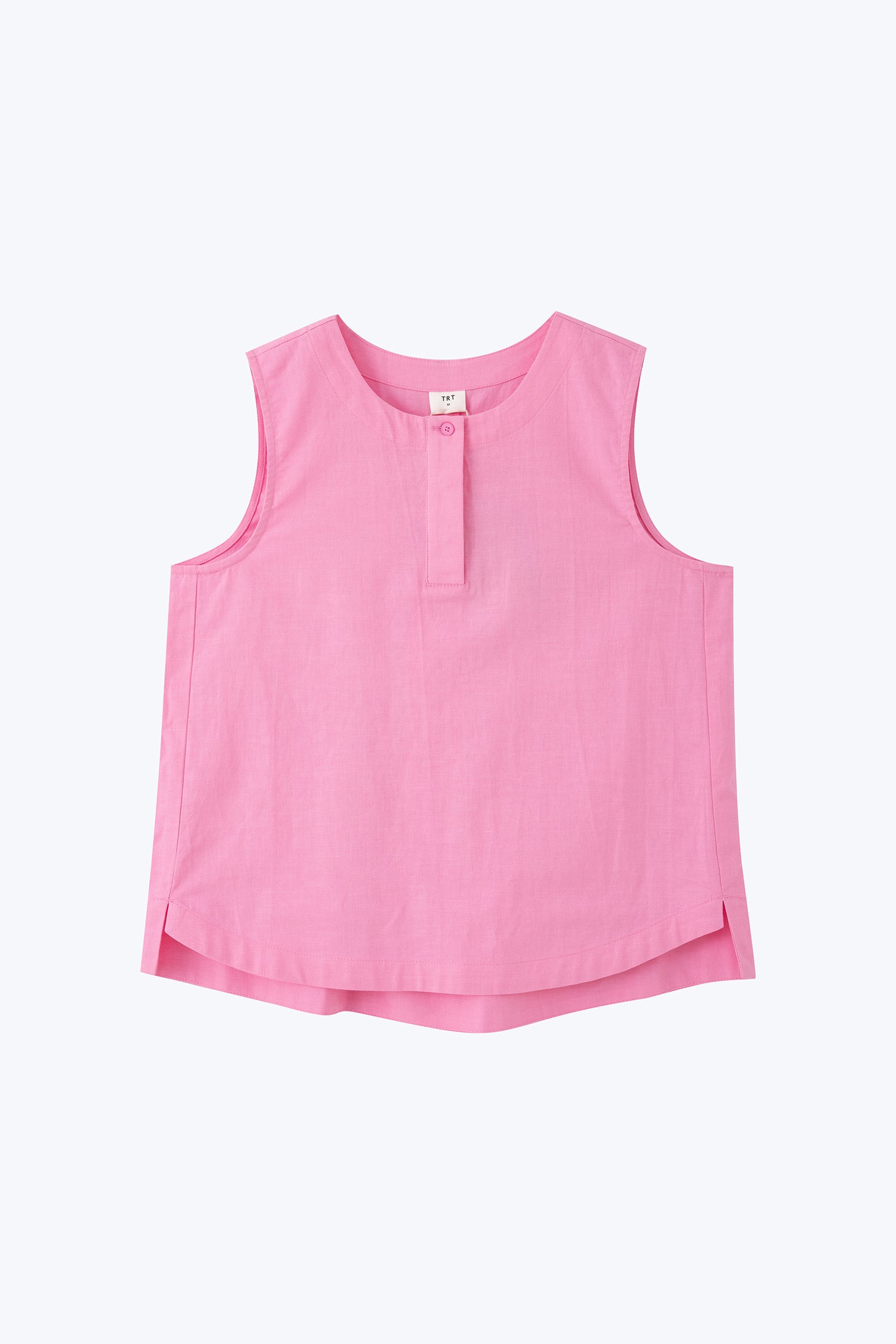Half Placket Sleeveless Blouse - Pink