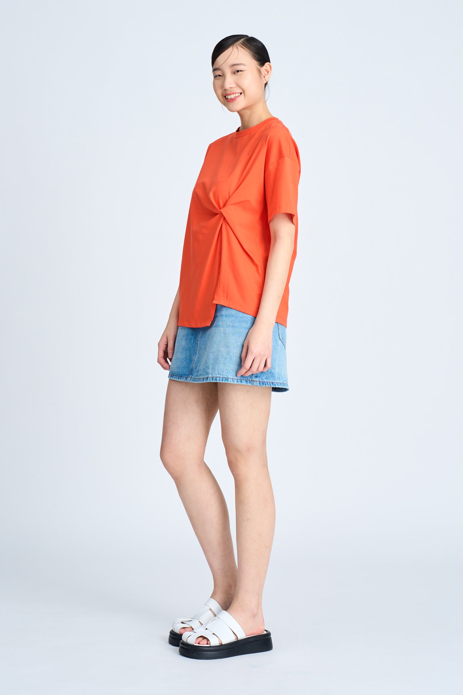 Twist Knot Tee - Vermillion