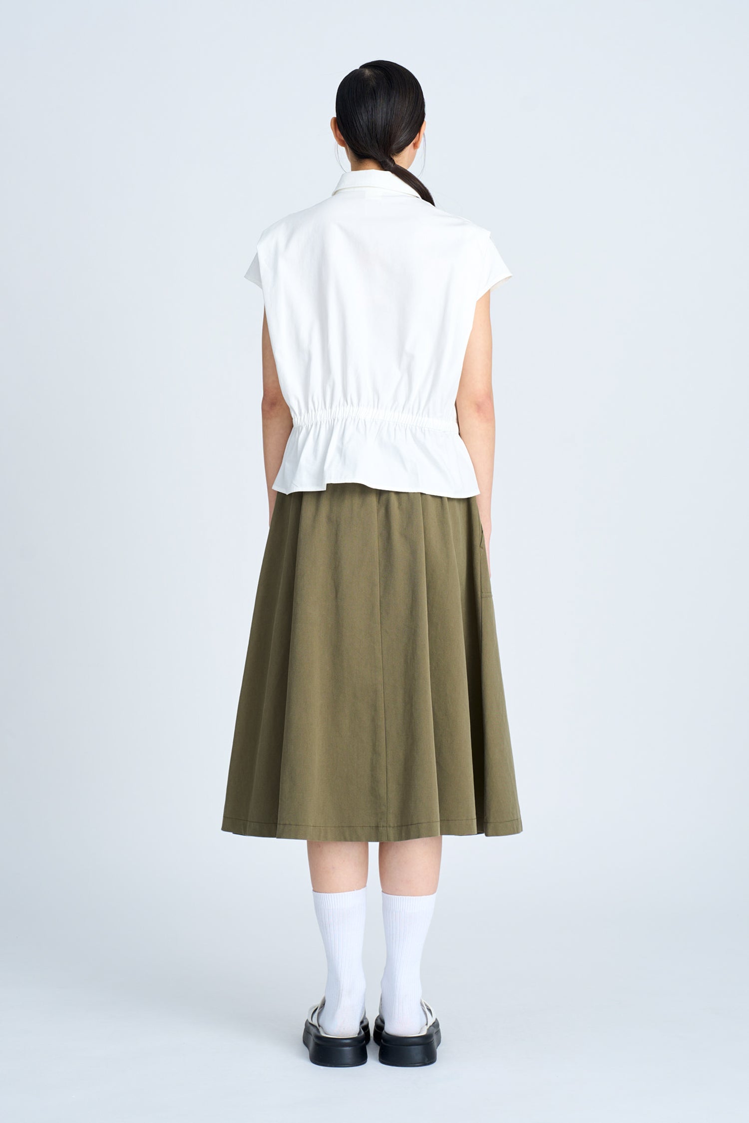 Drawcord Blouse - Cream