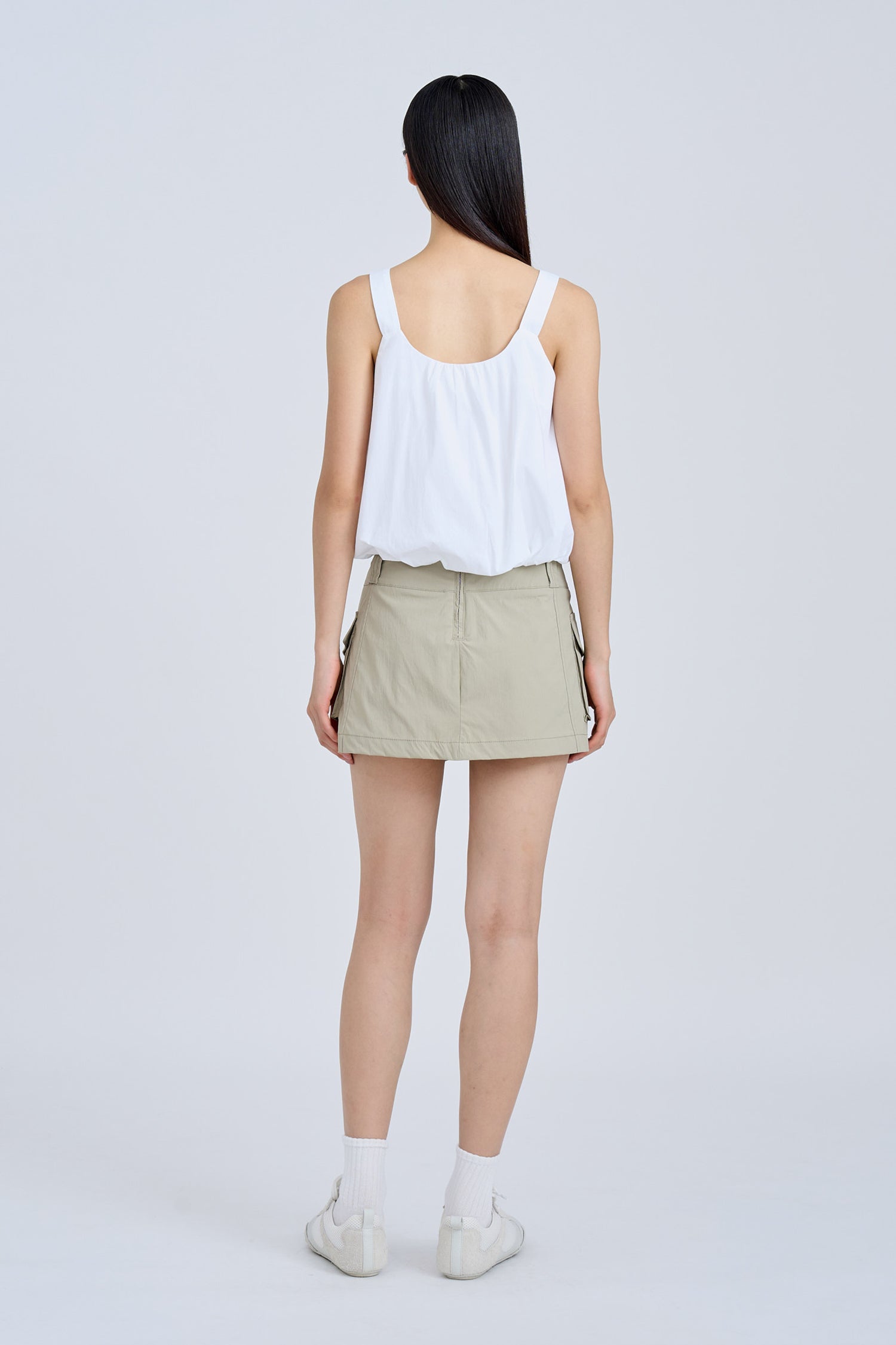 Sleeveless Bubble Top - Cream