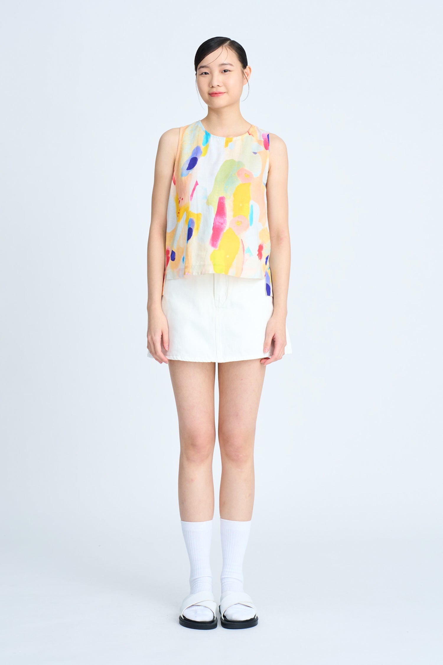Watercolour Sleeveless Blouse - Watercolour