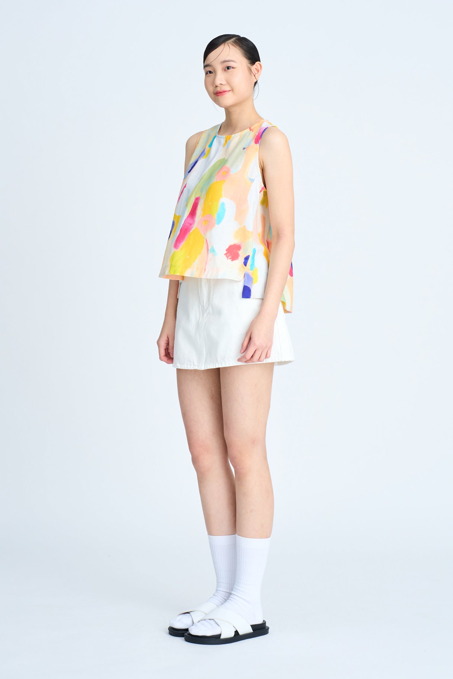 Watercolour Sleeveless Blouse - Watercolour