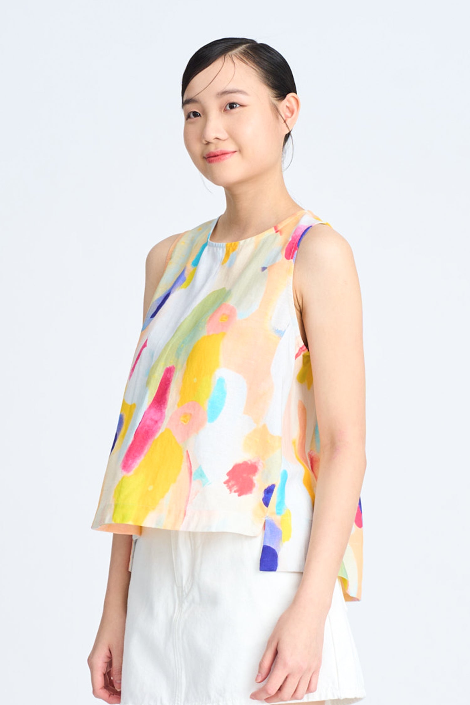 Watercolour Sleeveless Blouse - Watercolour