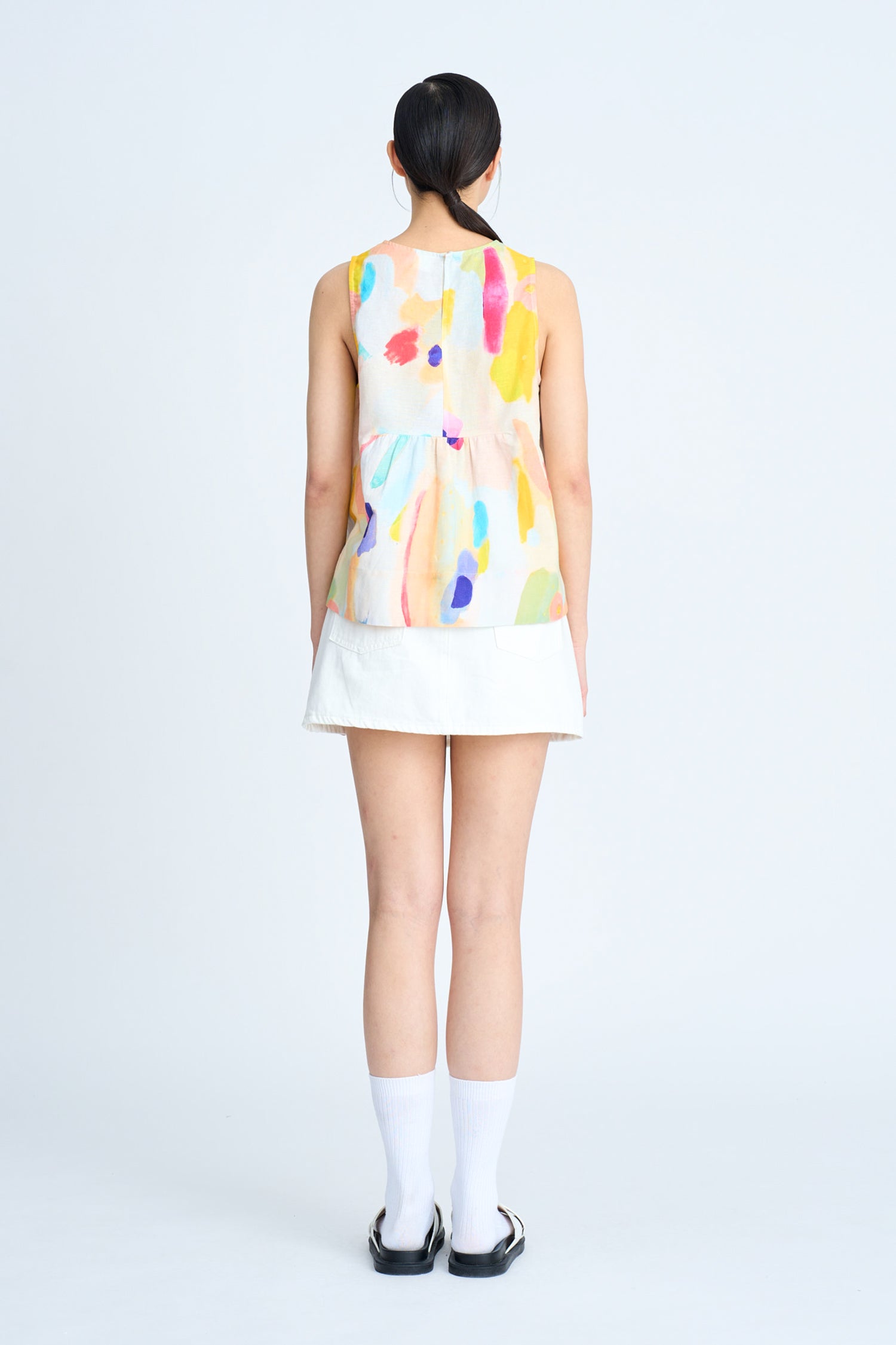 Watercolour Sleeveless Blouse - Watercolour