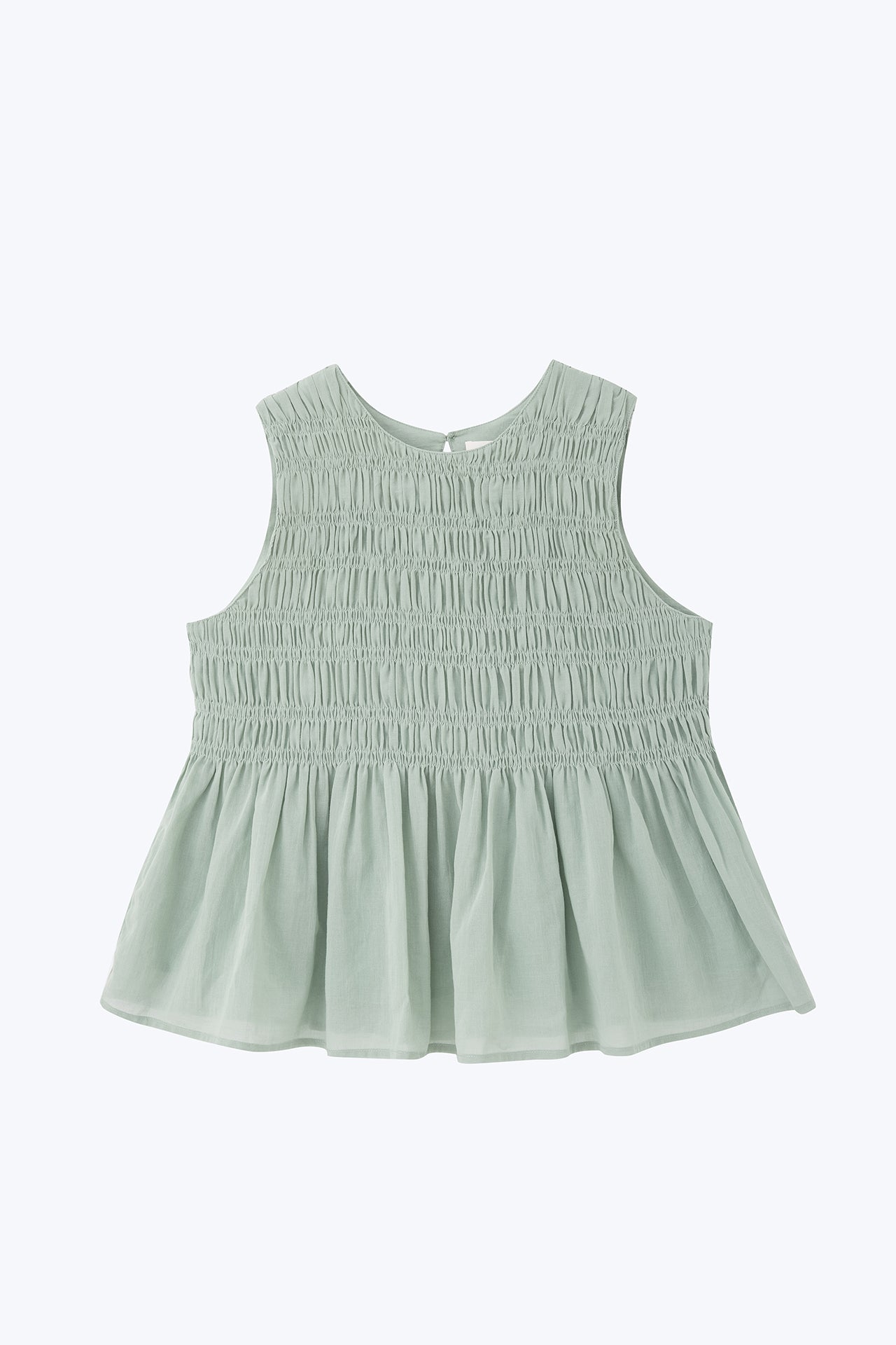 Sleeveless Smocked Top - Ice Green