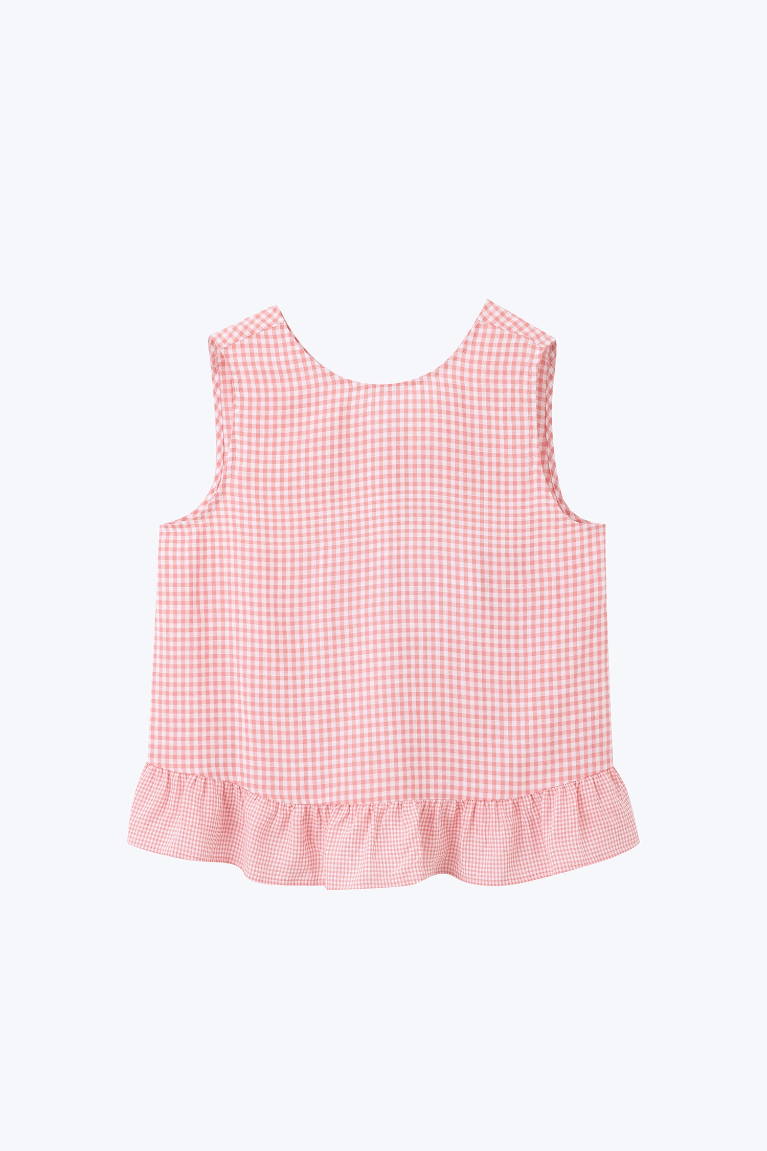Checkered Sleeveless Blouse - Checkered Blush