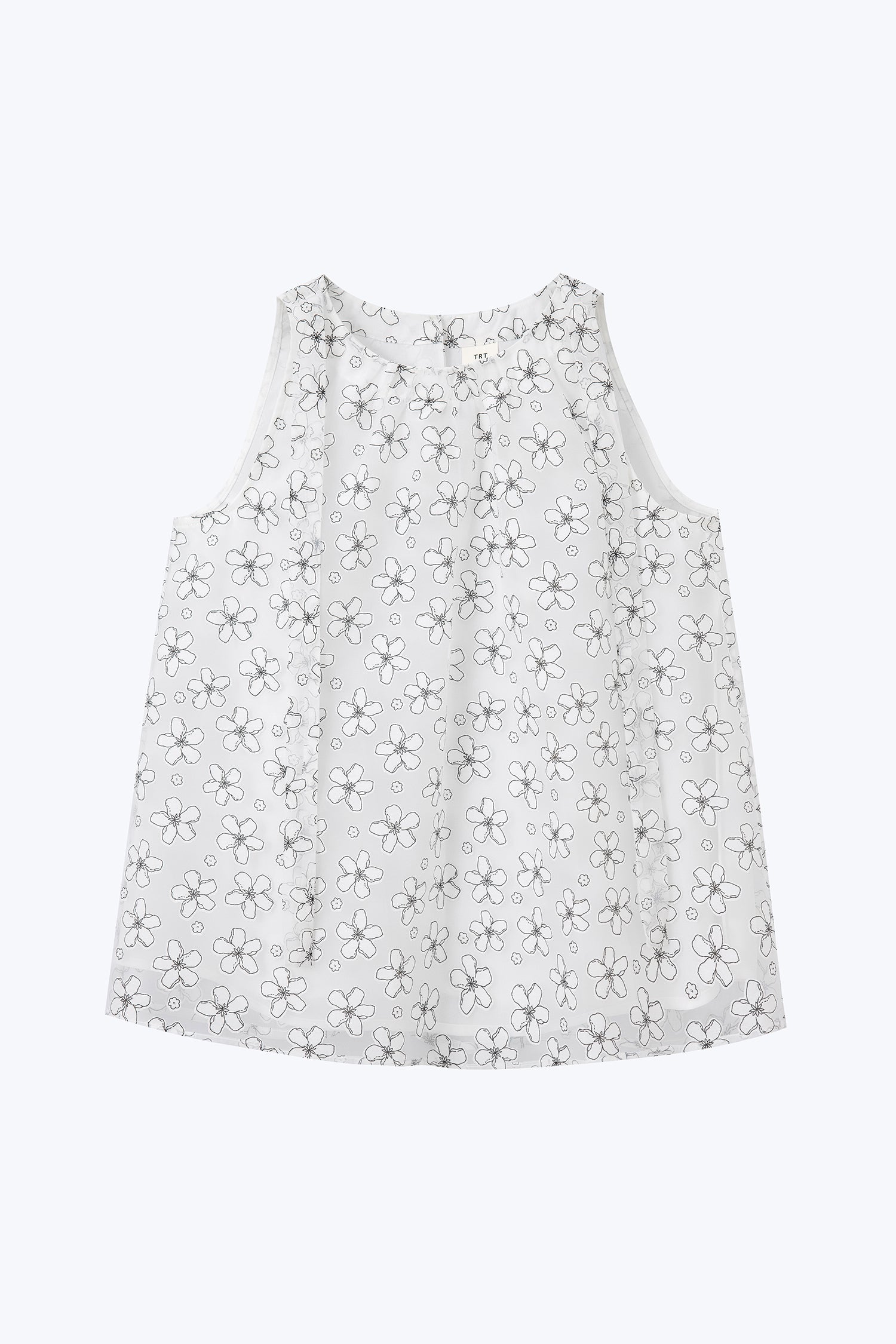 Floral Bow Tie Top - Cream