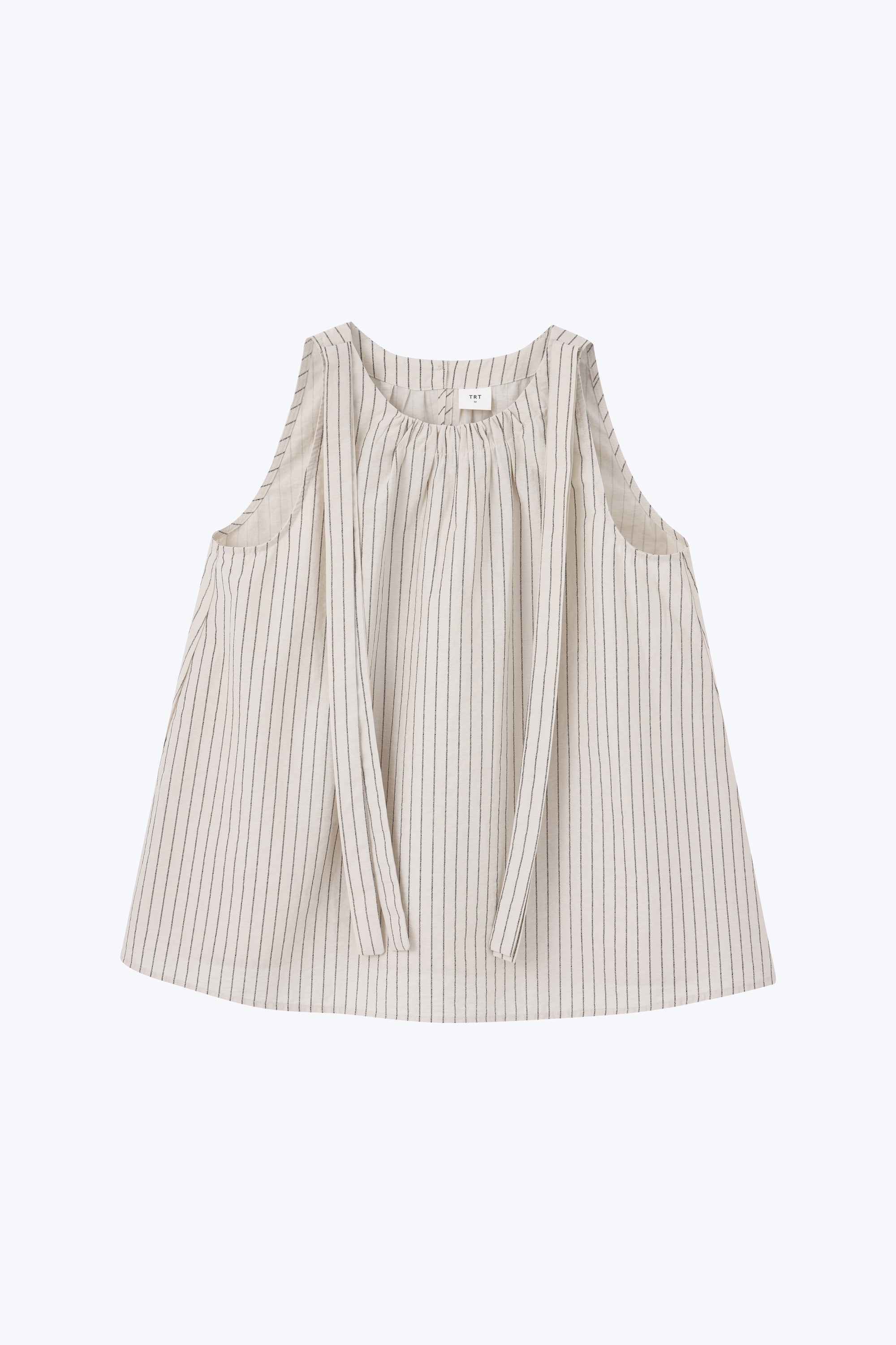 Stripes Bow Tie Top - Ecru