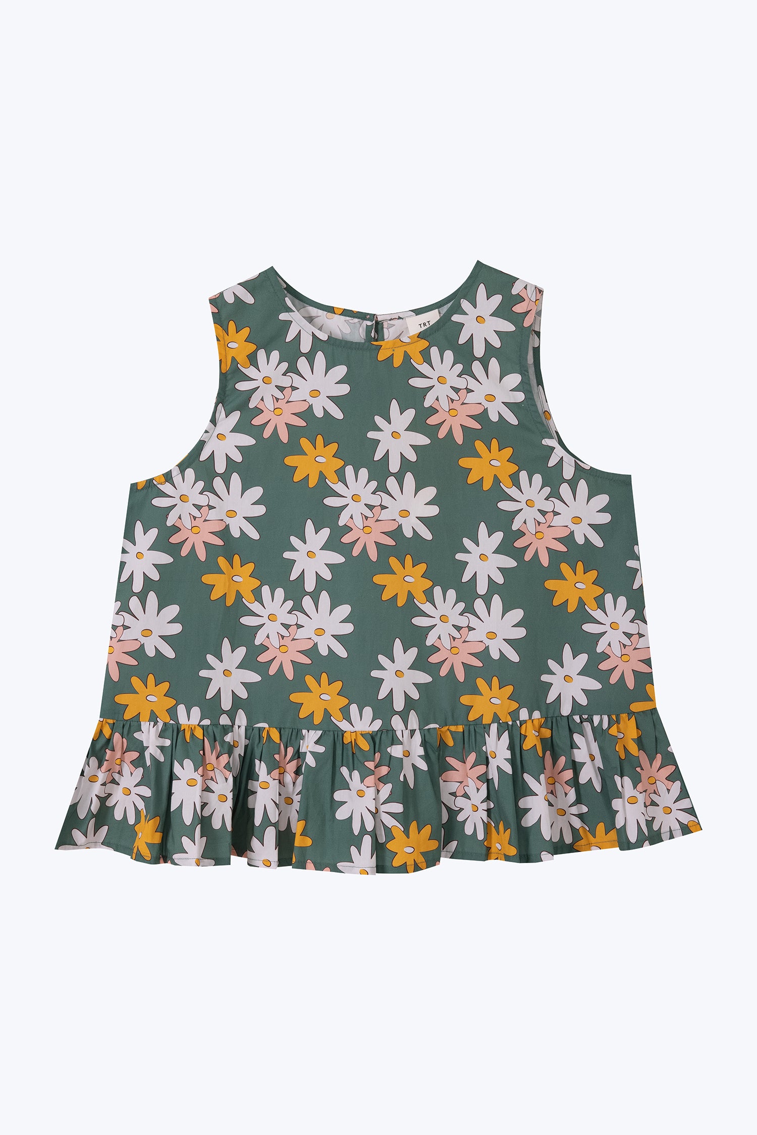 Sleeveless Floral Blouse - Floral Green