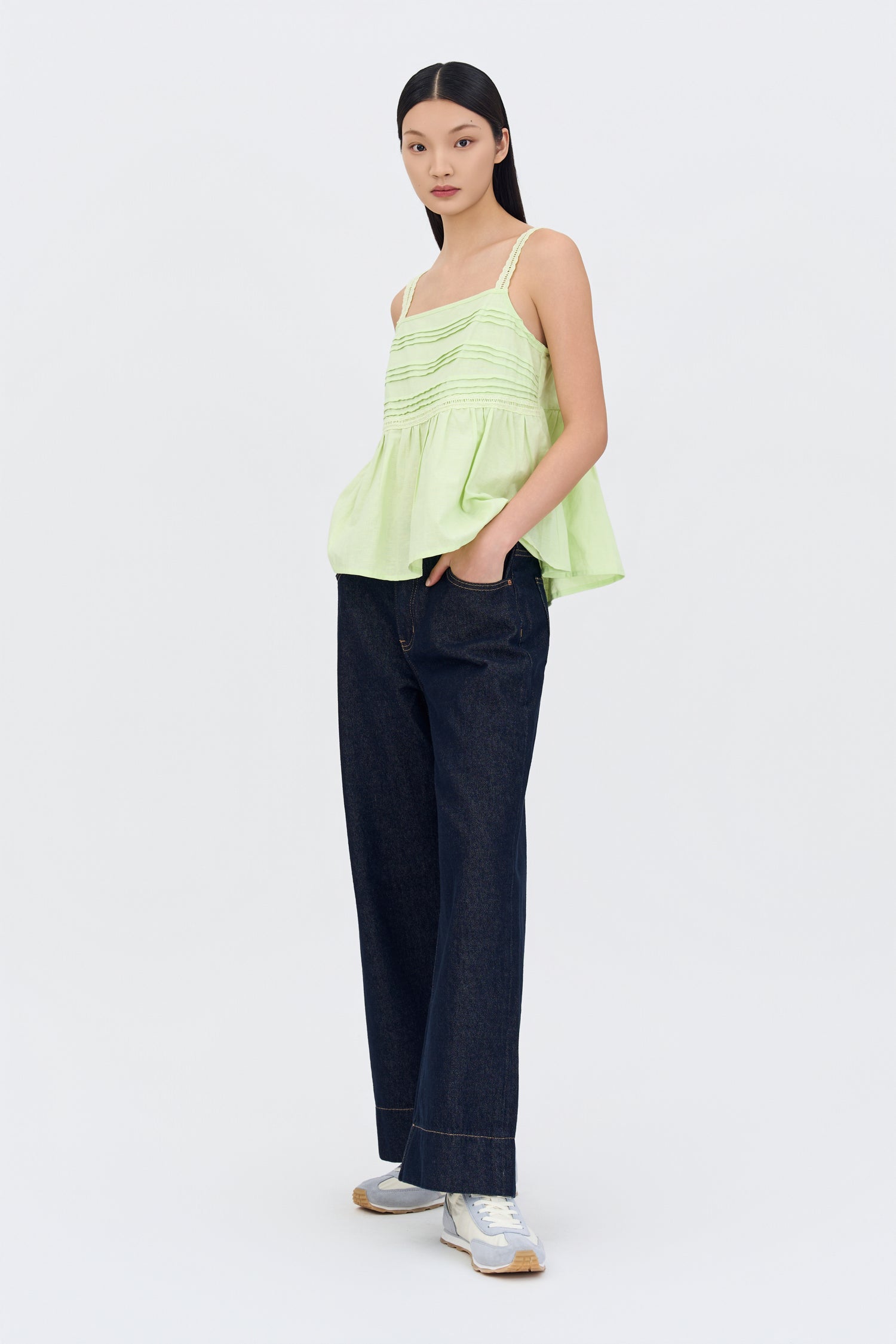 Pin-Tuck Blouse - Melon