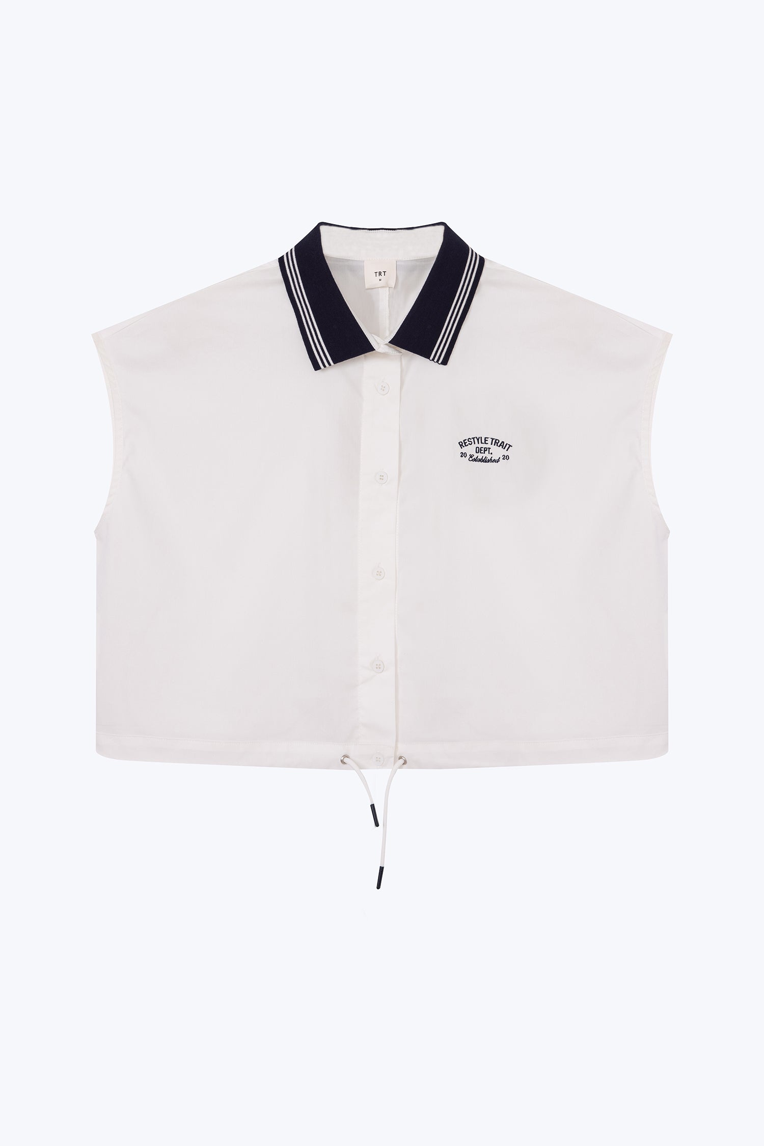 Contrast Collar Blouse - Cream