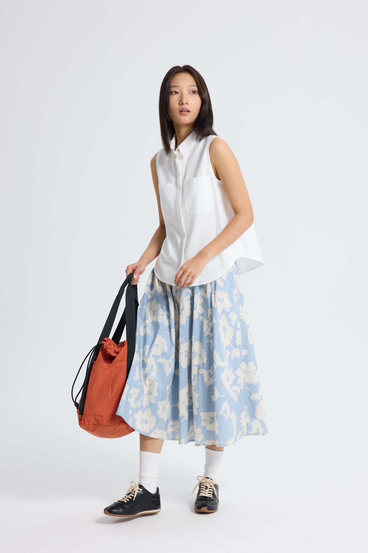 Patch Pocket Sleeveless Blouse - Cream