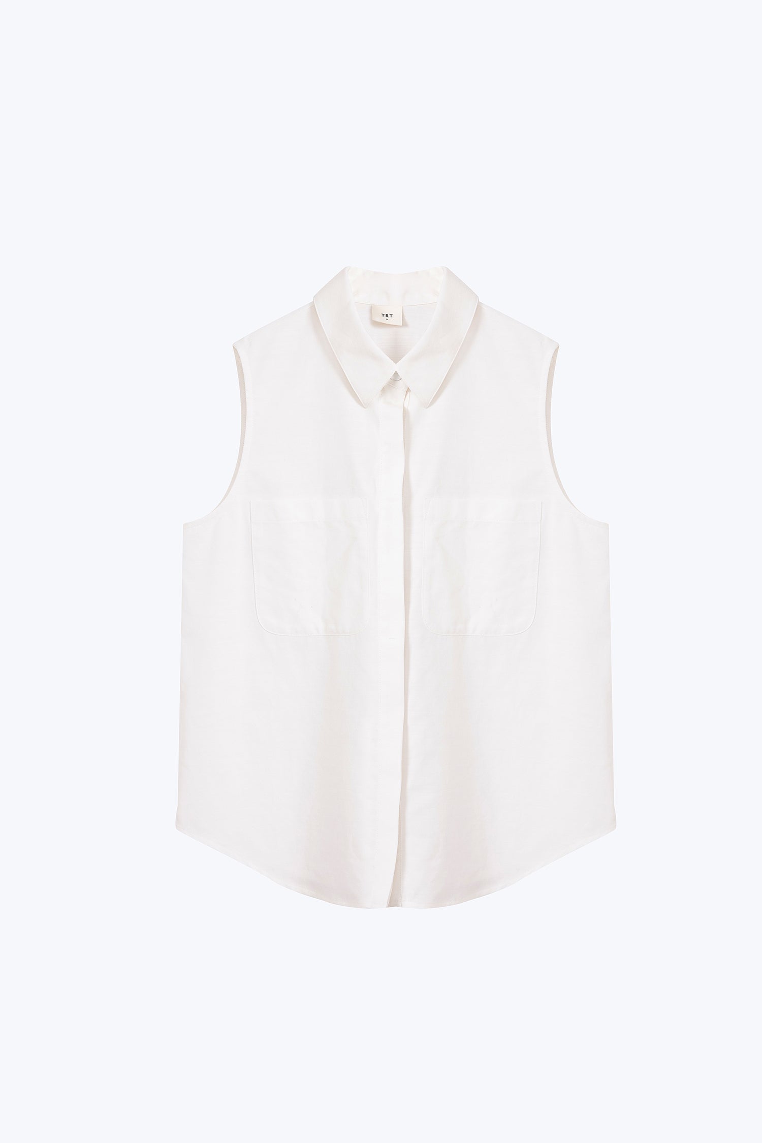 Patch Pocket Sleeveless Blouse - Cream