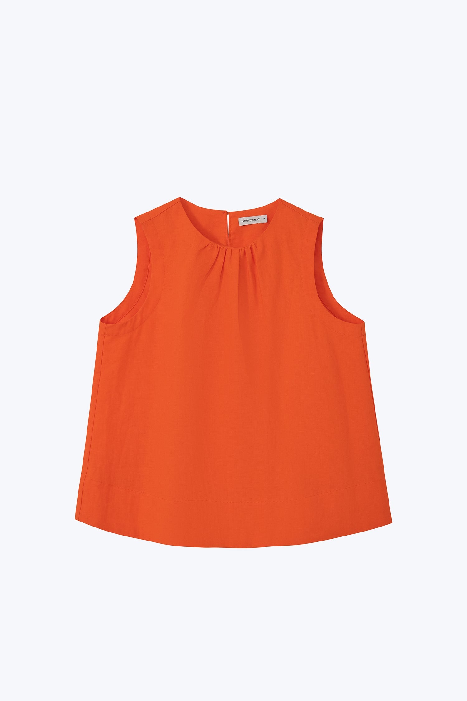 Gathered Collar Blouse - Vermillion