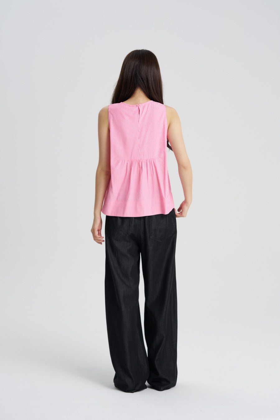 Striped Sleeveless Blouse - Stripes Red