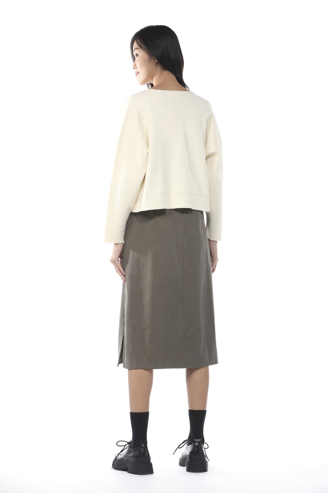 Knitted Long Sleeve Cardigan - Cream